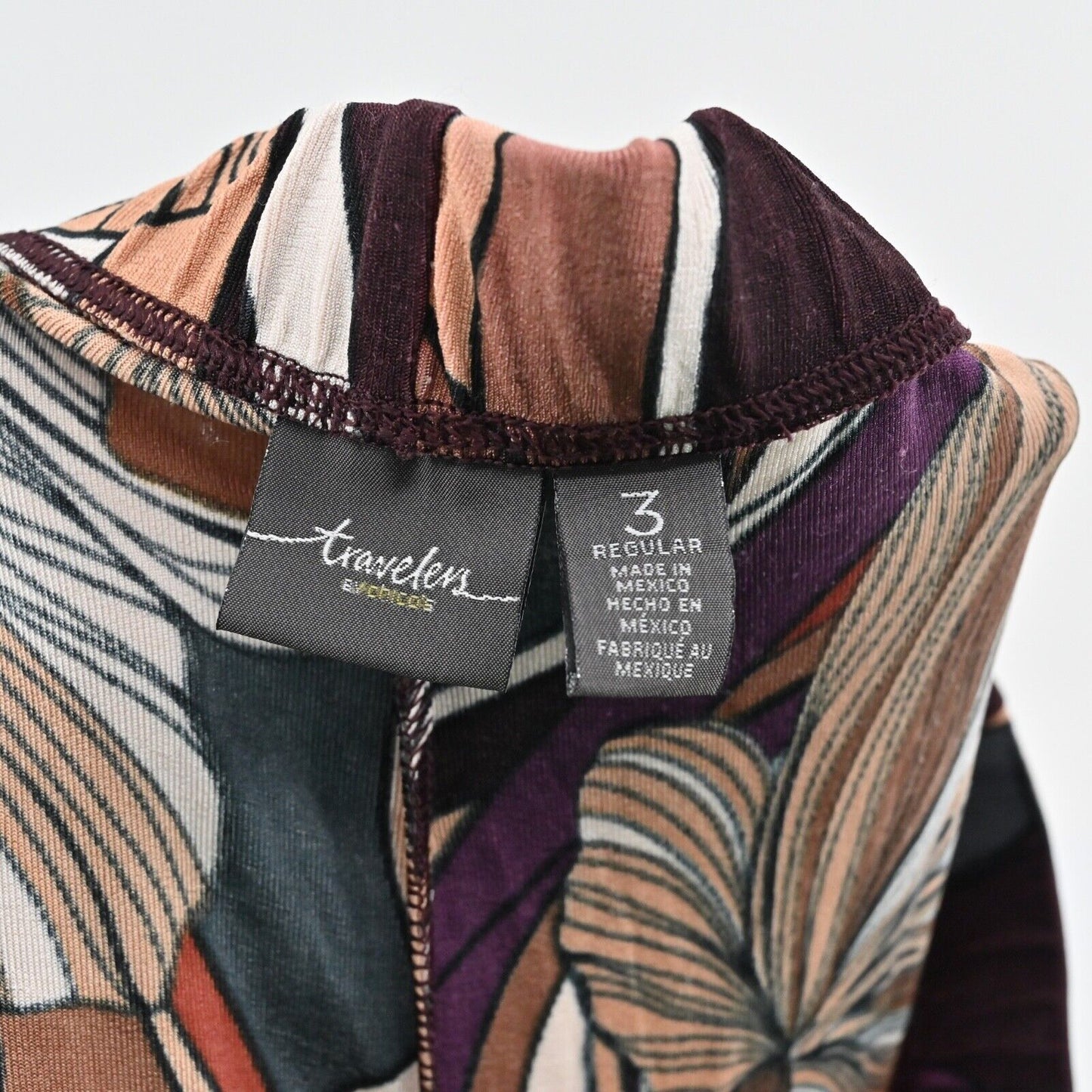 CHICOS Pants Womens Size XL Purple Floral High Rise Travelers Baroque Palazzo