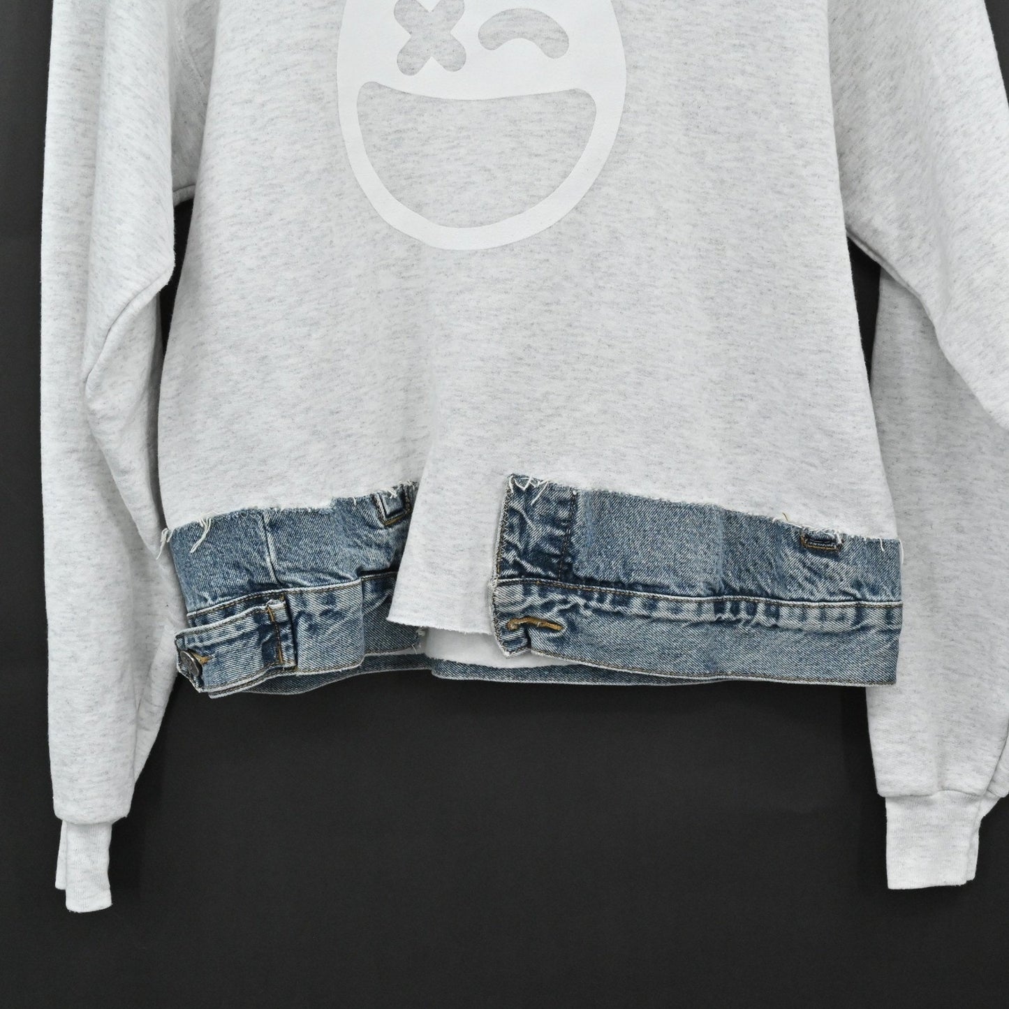 Unemployed Denim Womens Sweatshirt Size M Rumble Graphic Denim Upcycled Trendy