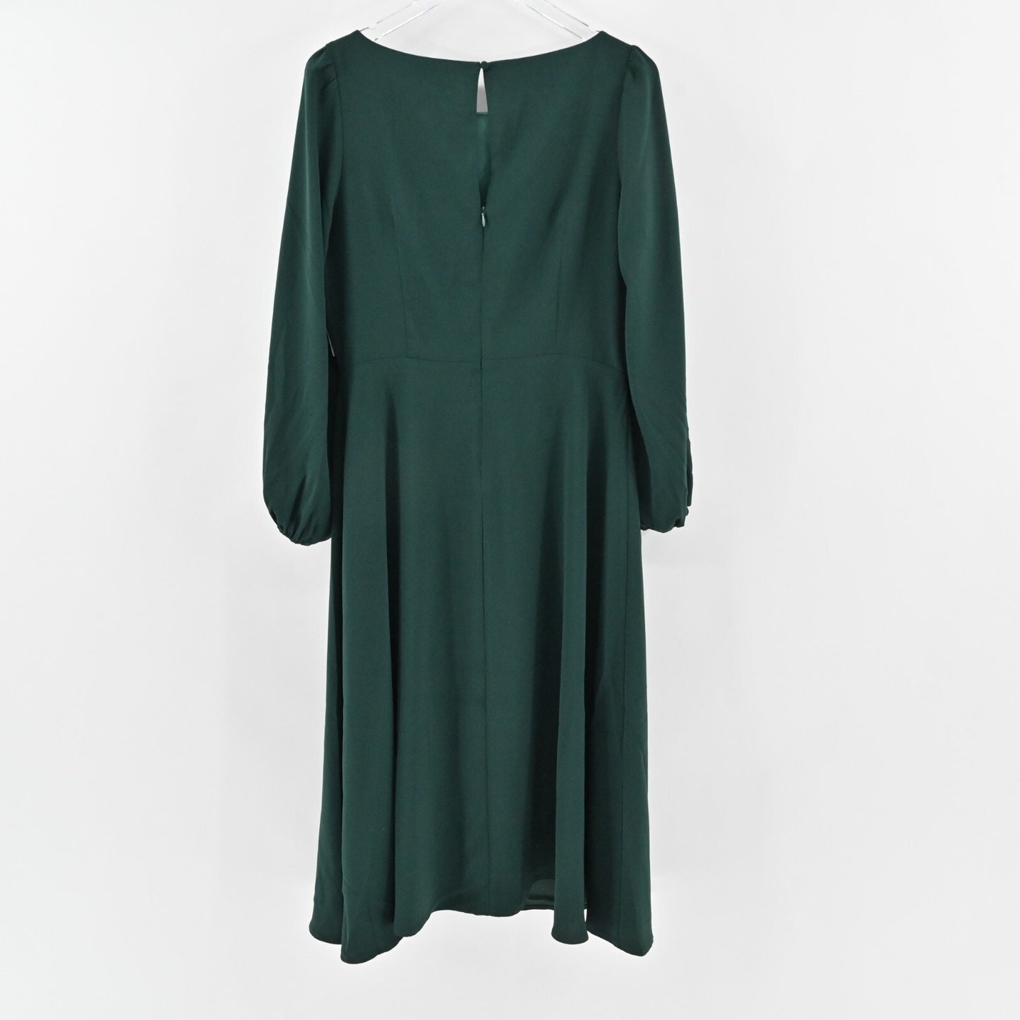 ALEXIA ADMOR Midi Dress Size 12 Emerald Green Bateau Neck ALine Long Sleeve NEW