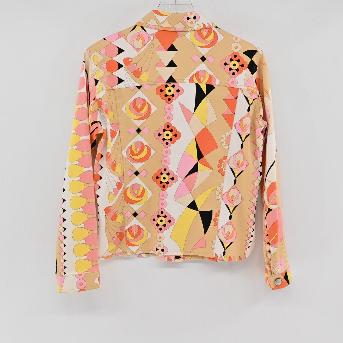 AVERARDO BESSI Jacket Womens Sz 10 Multicolor Abstract Print Button Down Pockets