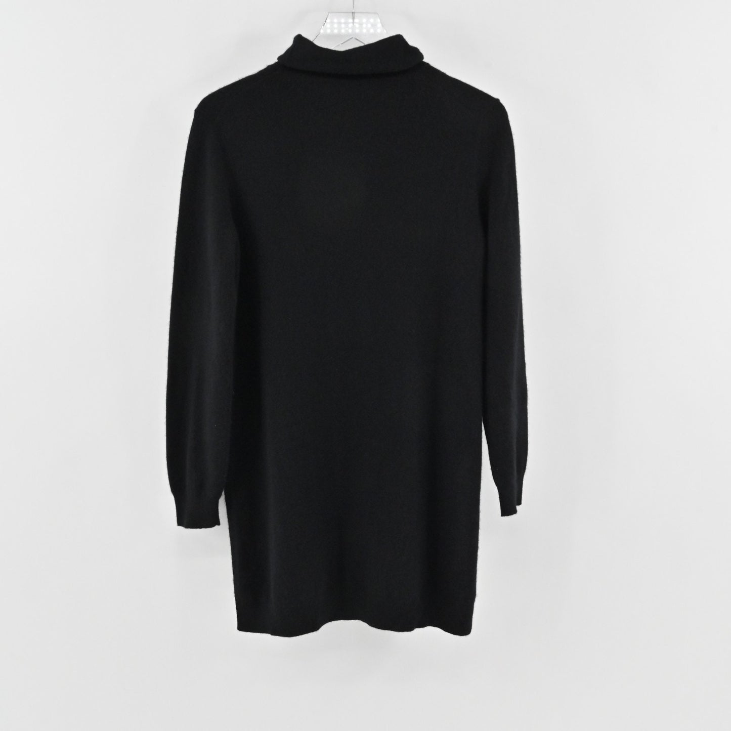 Theory Womens Beninaty Black Cashmere Sweater Size M Longline Tunic Turtleneck