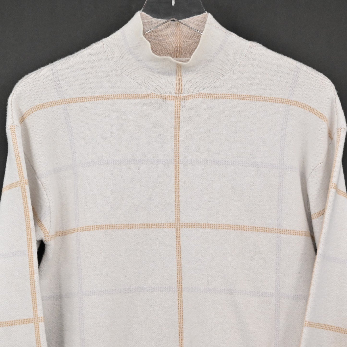 Anthropologie Womens Ivanna Lizzie Mock Neck Sweater Size XS Windowpane Plaid