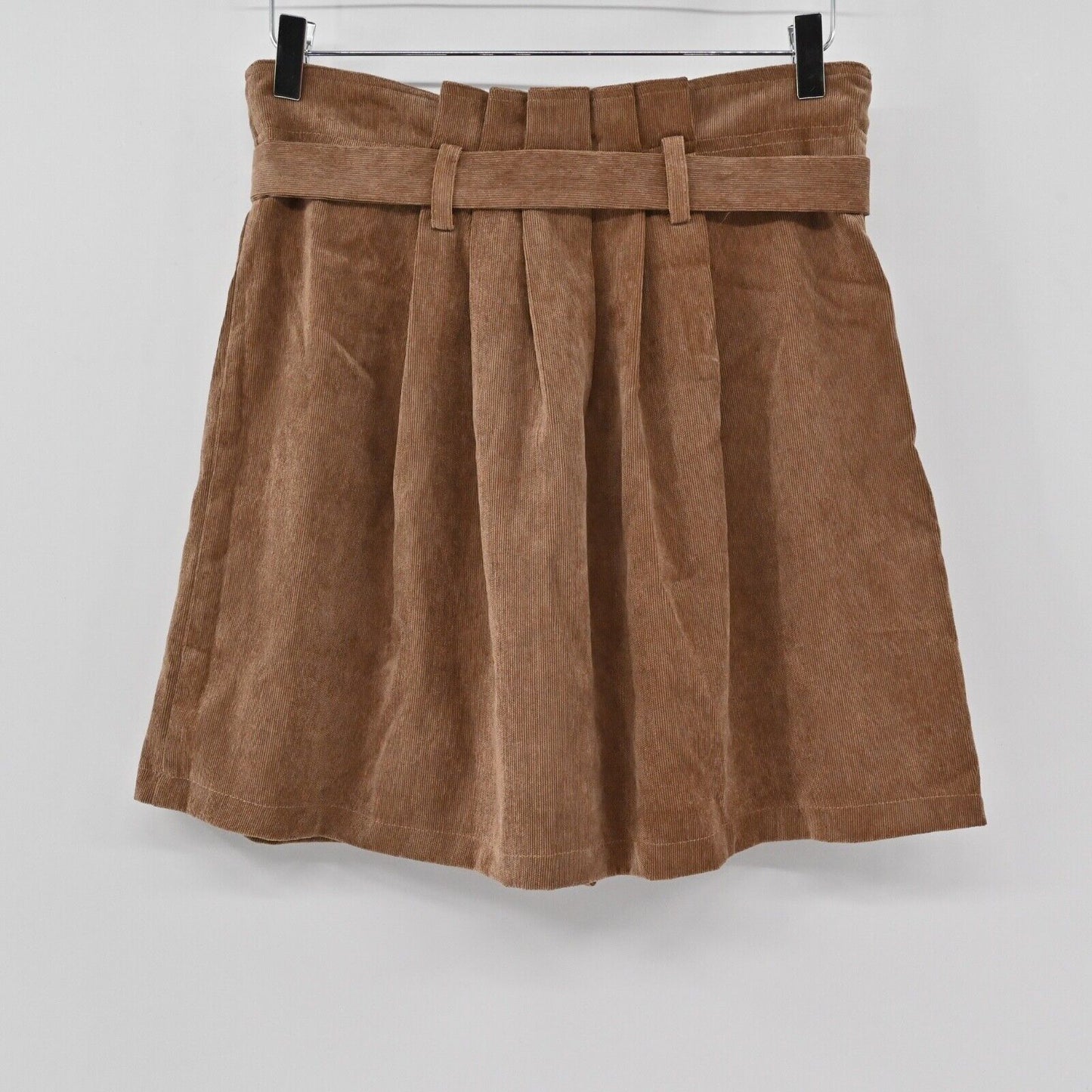 ALTARD STATE Skirt Womens Size L Brown Corduroy Button Front Paperbag Waist Mini