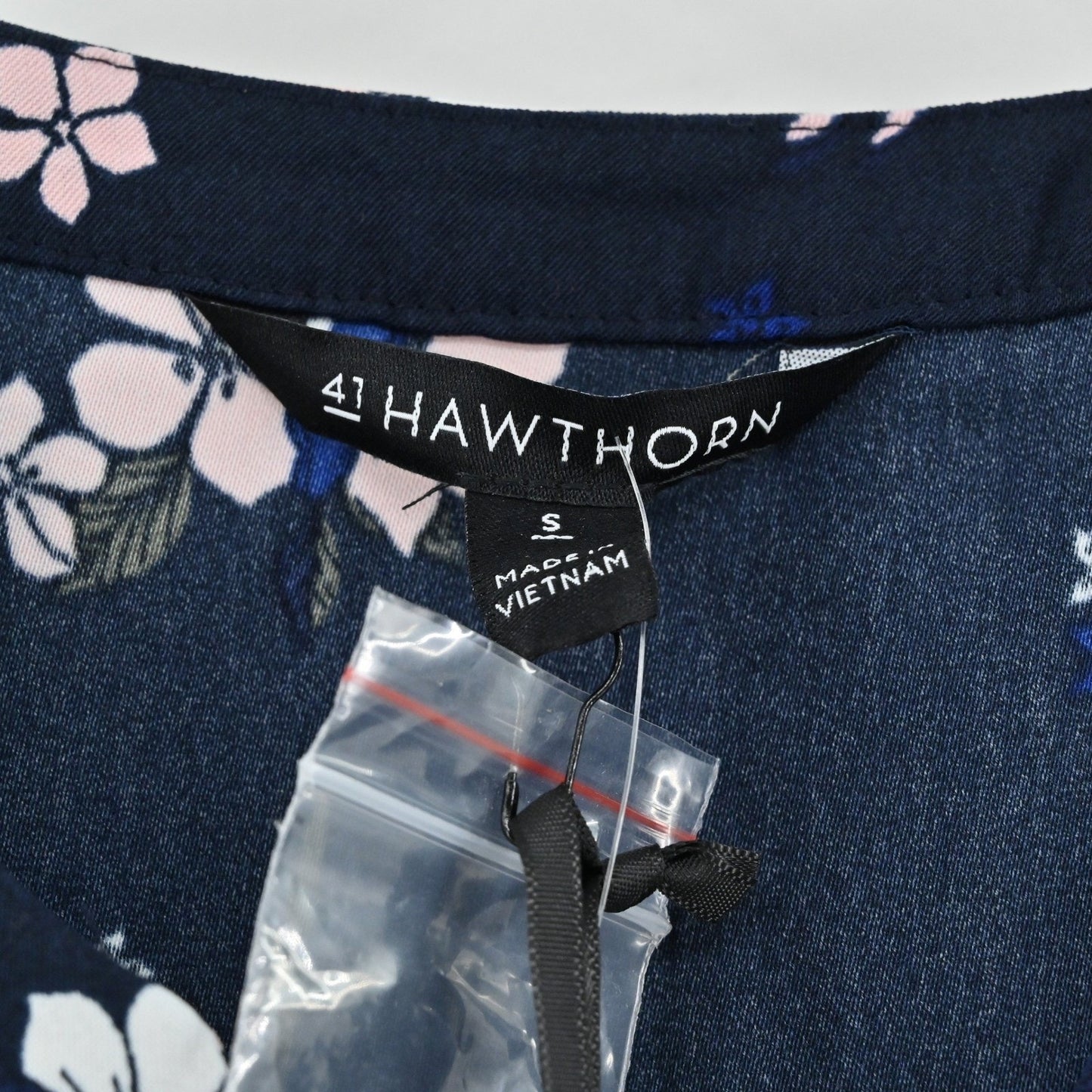 41 Hawthorn Womens Sleeveless Floral Mini Dress Size S Navy Pink Drawstring NEW
