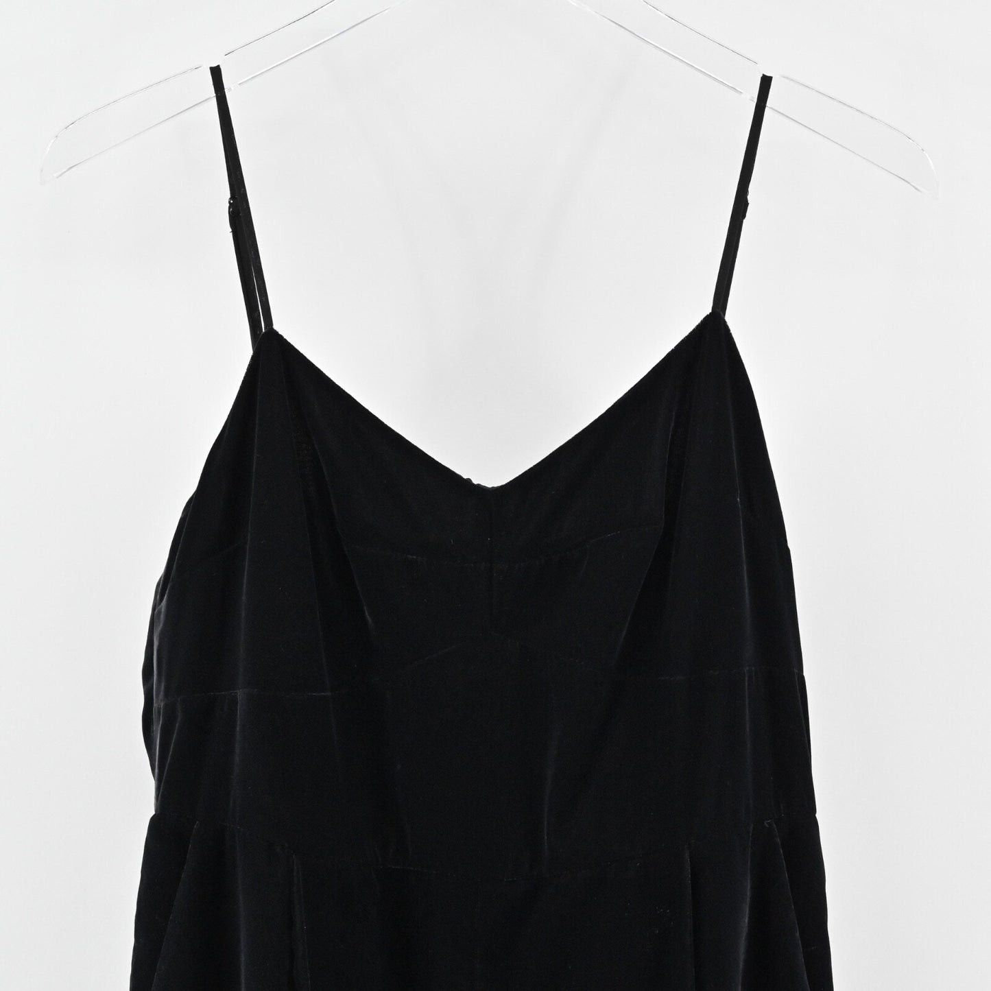 J CREW Womens Velvet Jumpsuit Size 6 Black Crop Spaghetti Strap V Neck High Rise