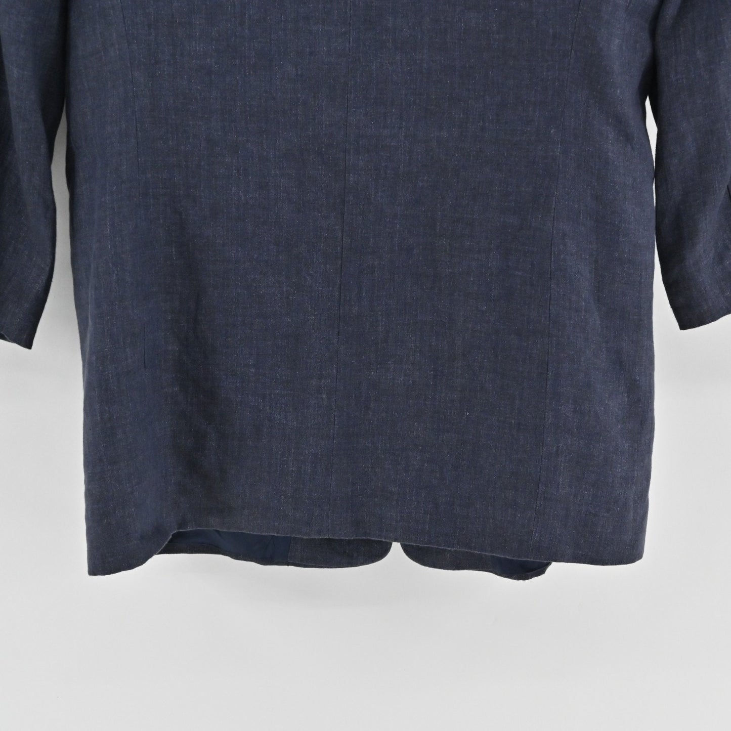 Vtg Linda Allard Ellen Tracy Womens Linen Blue Blazer Size 8 Single Breasted