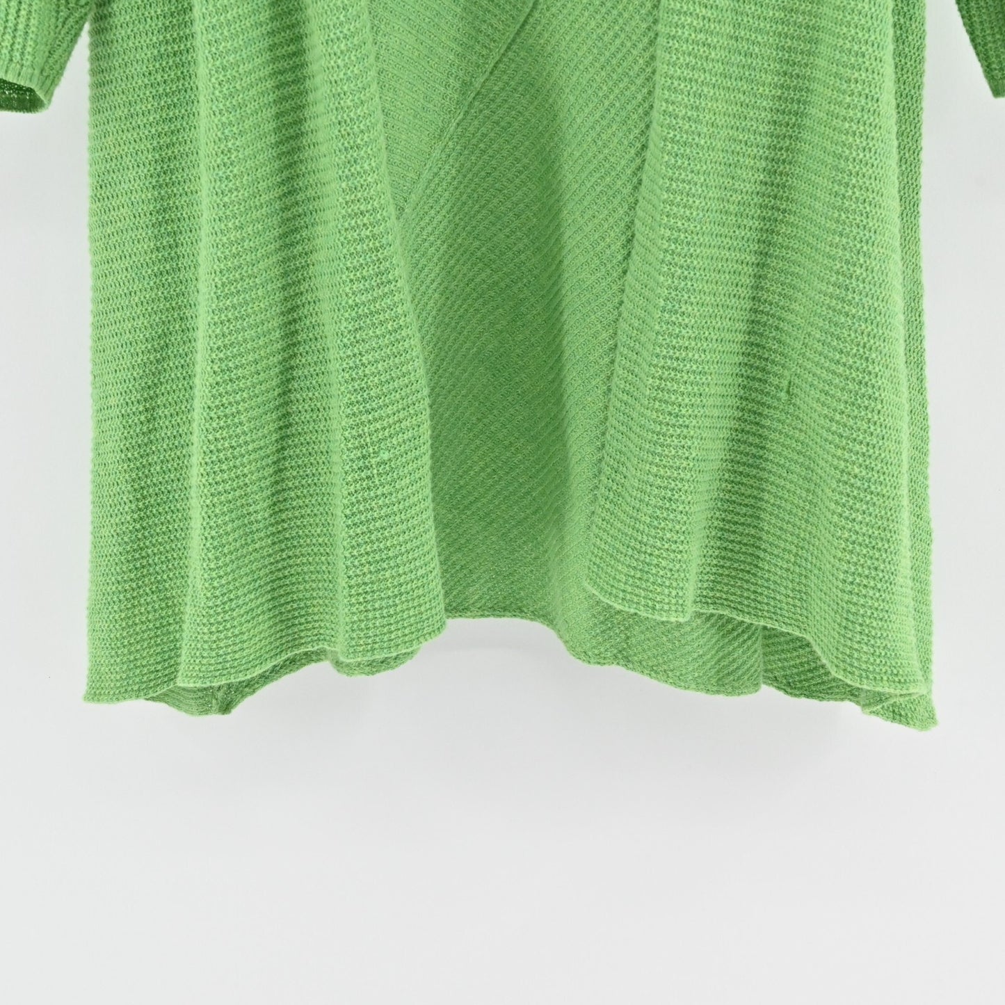 EILEEN FISHER Womens Organic Cotton Cardigan Sweater Sz M Green Knit Open Front