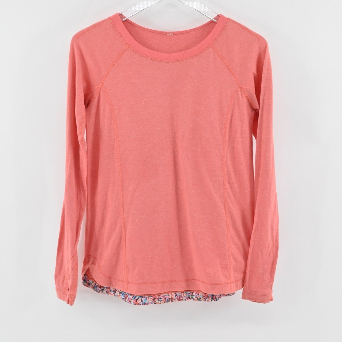 LULULEMON Top Womens Size L Turn It Up Coral Logo Athletic Activewear Running