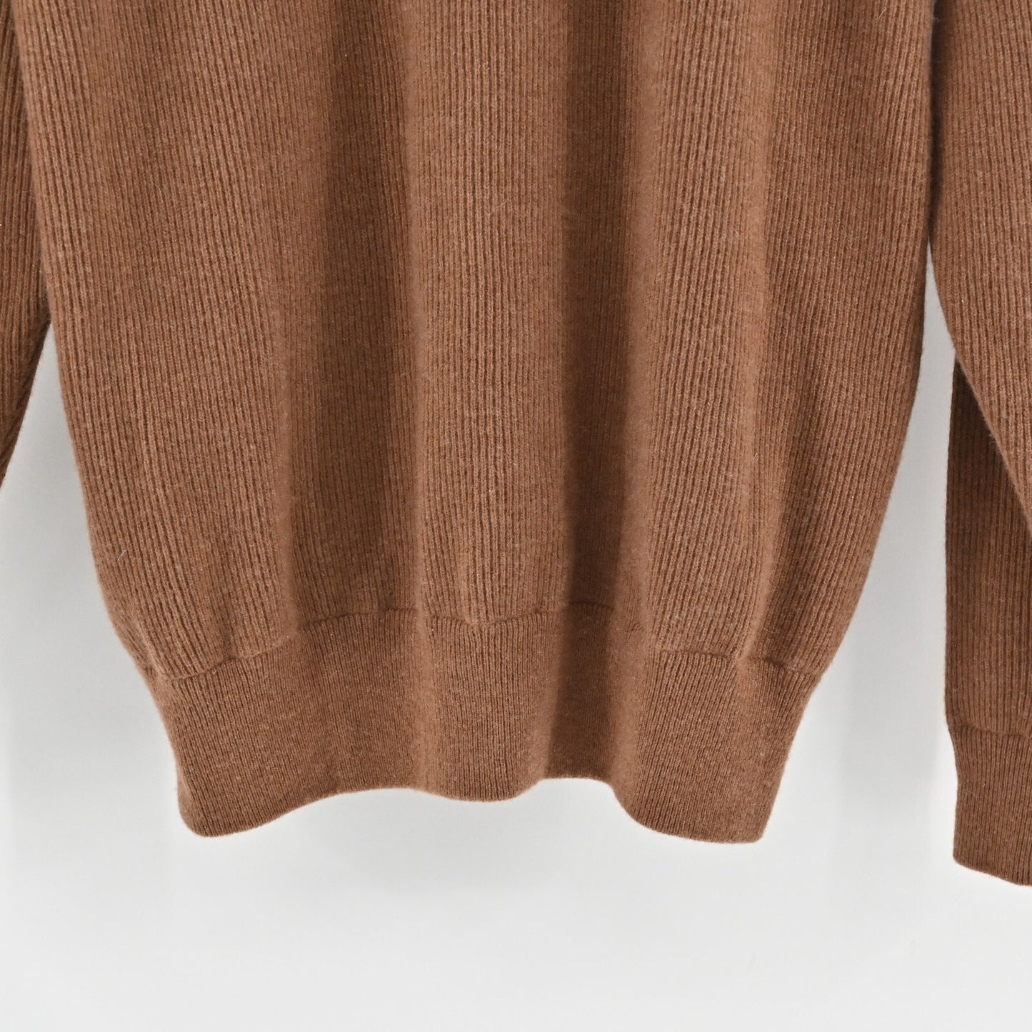 Vtg PETER MILLAR Mens Cashmere Sweater Size M Brown Knit Quarter Zip Casual