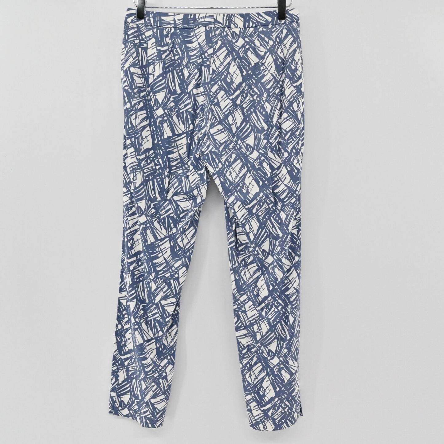 PESERICO Pants Womens Size 42 Blue White Abstract Printed Skinny Leg Stretch