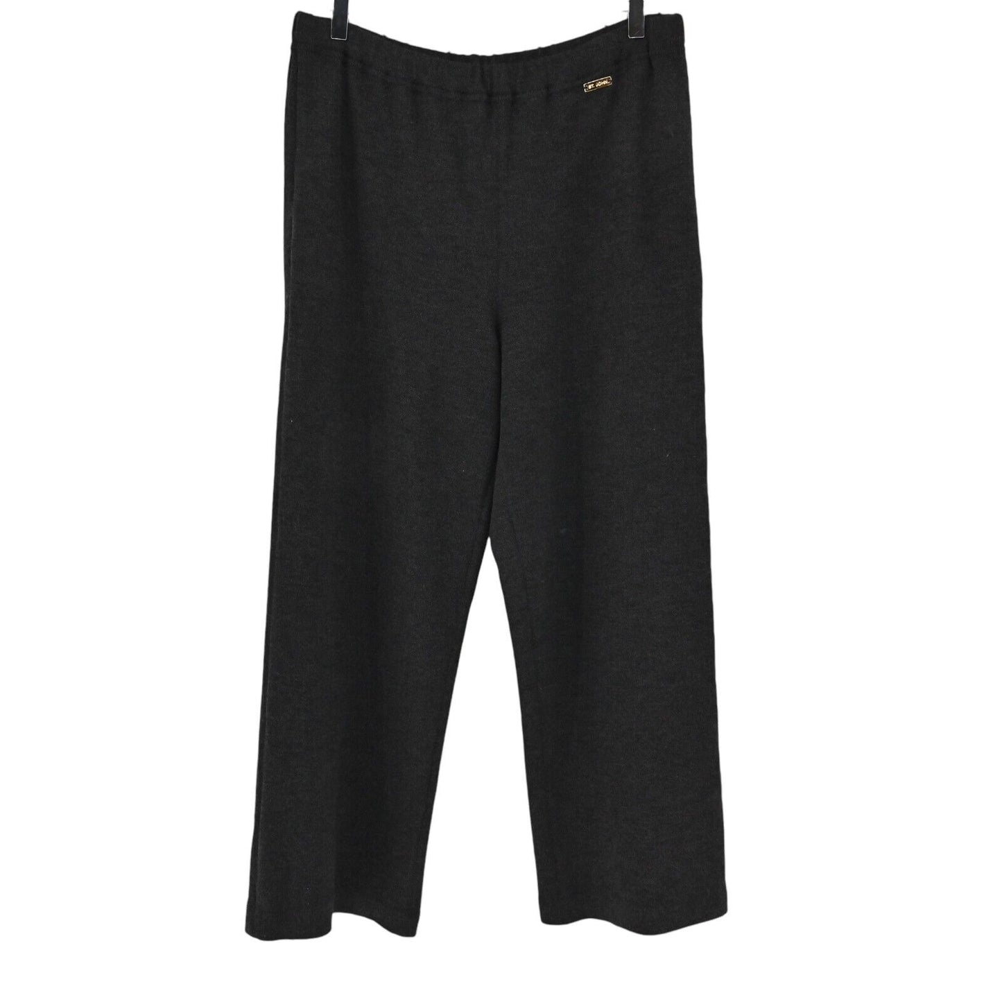 ST JOHN Pants Womens Sz M Sport Slate Grey Solid Santana Knit Pull On High Rise