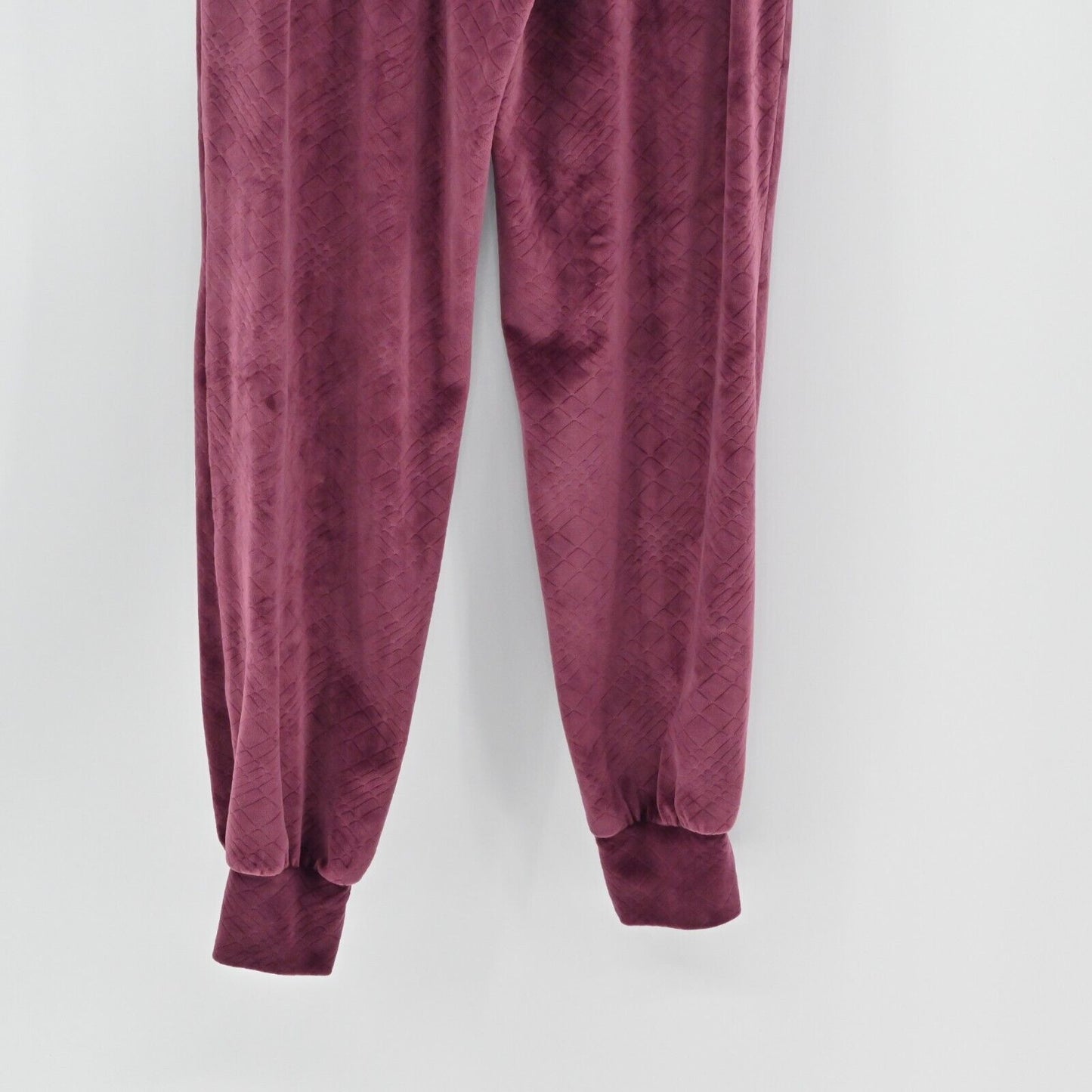 VICTORIAS SECRET Pants Womens XS Maroon Velour Quilted Joggers Loungewear Comfy