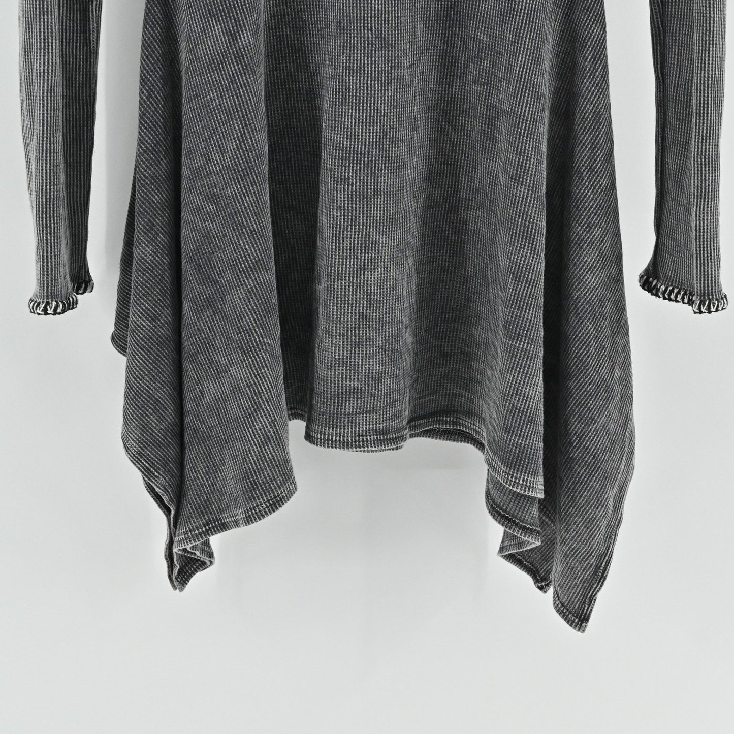 Vtg Y2k T Party Waffle Knit Dress Size M Gray Whimsigoth Grunge Asymmetrical