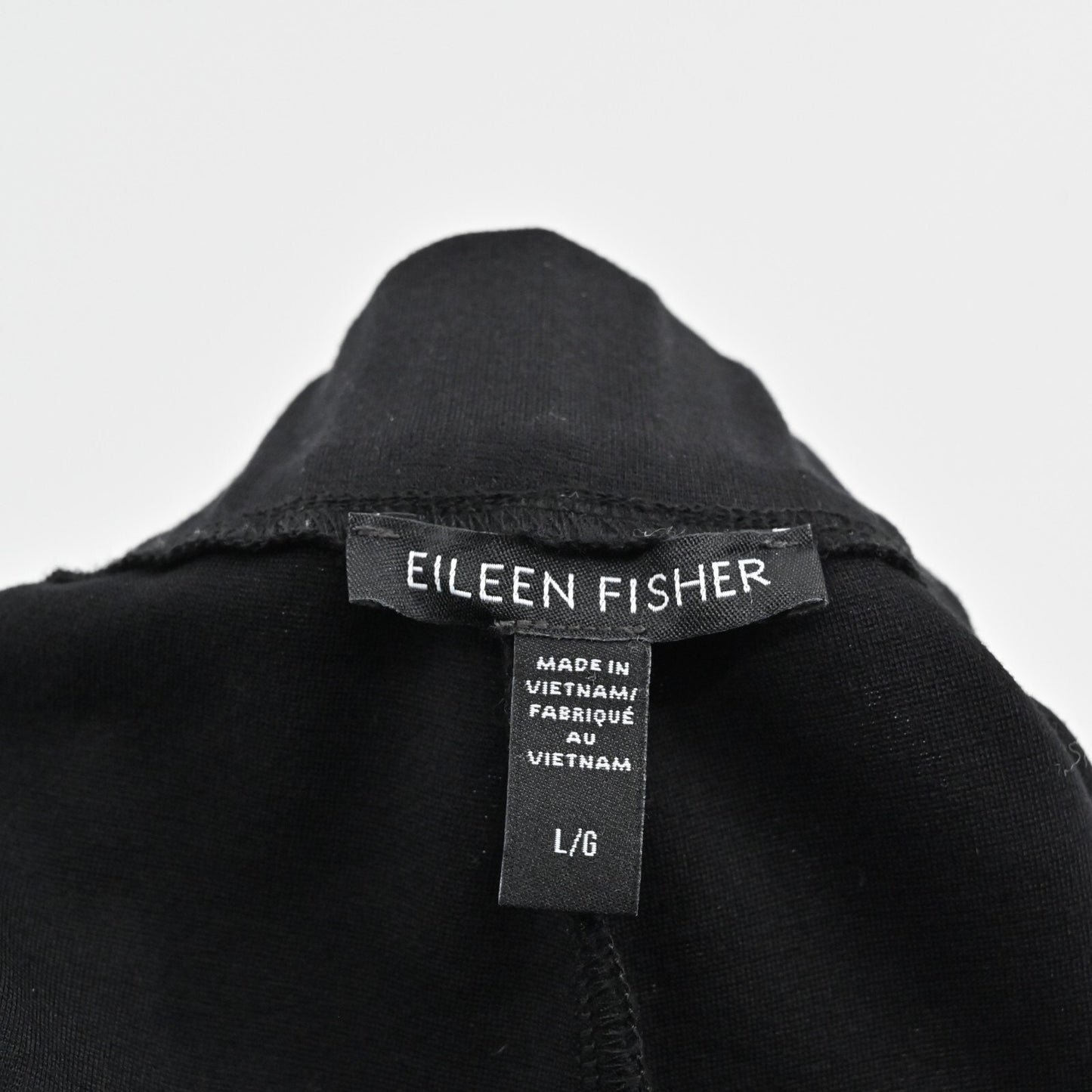 EILEEN FISHER Womens Pants Size L Classic Black Straight Leg Trousers Corpcore