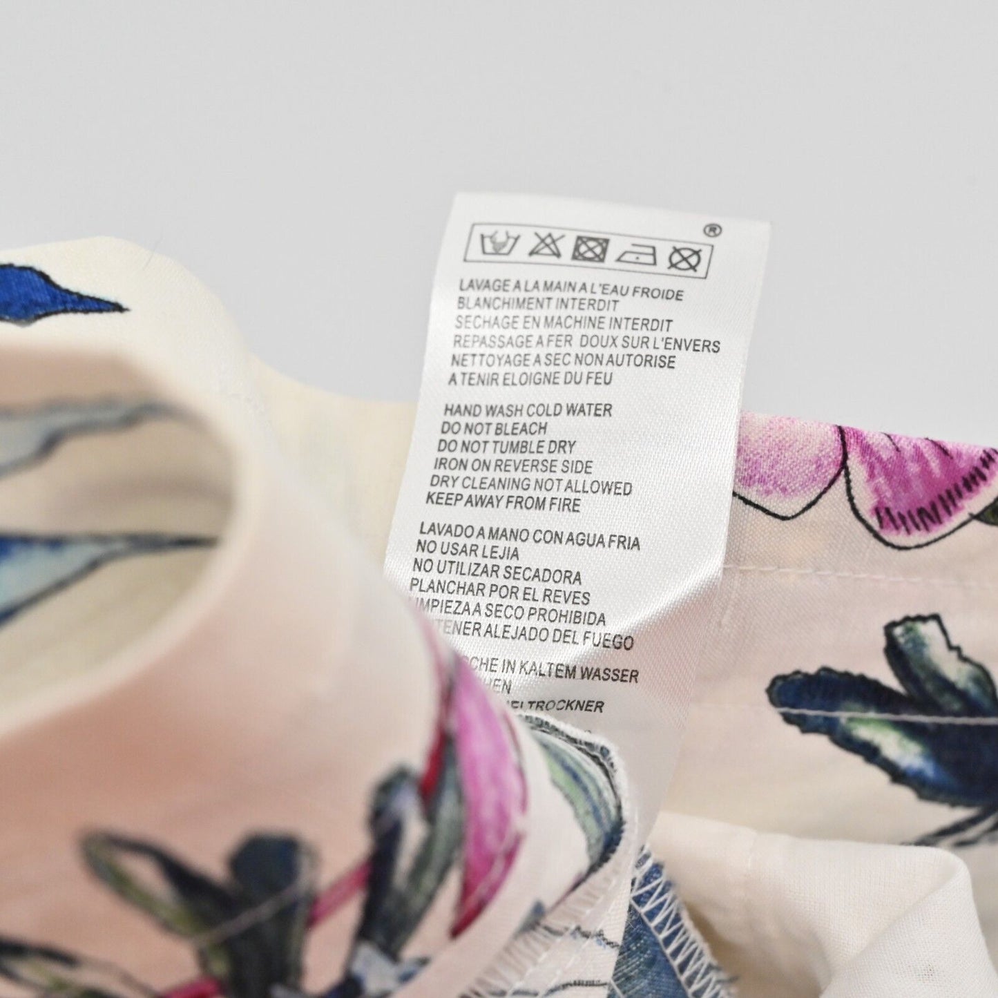 MAJE Pants Womens Sz S Paolo Floral Print Straight Leg Silk Linen Tropical FLAW