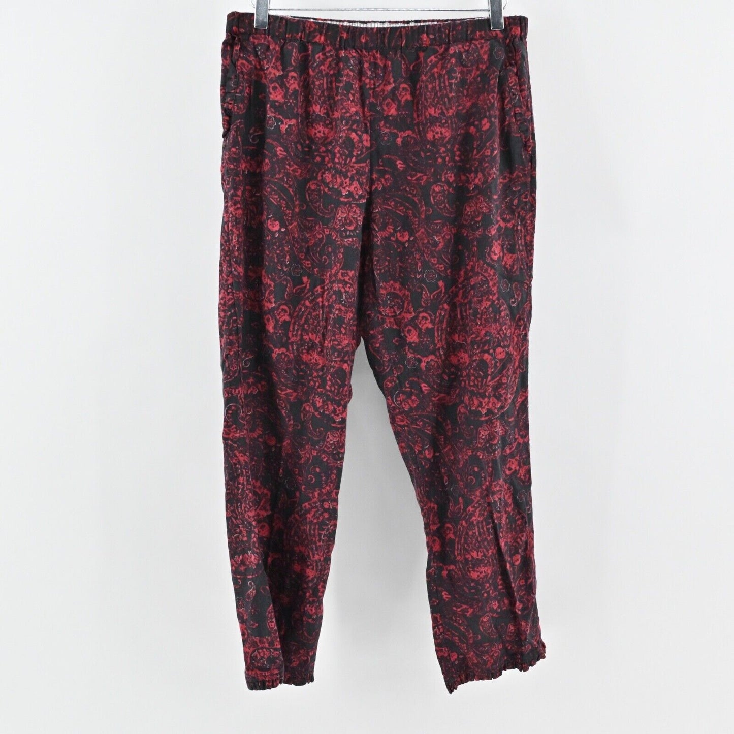 SOFT SURROUNDINGS Pajamas Womens Size M Red Paisley Cotton Elastic Waist Pants