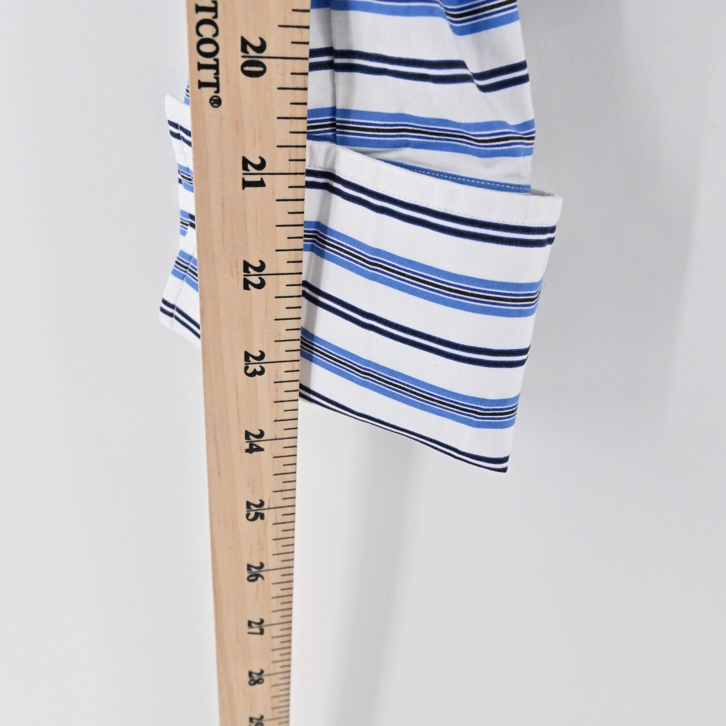 RALPH LAUREN Top Womens Size 10 Purple Label Blue Stripe Button Front Collection