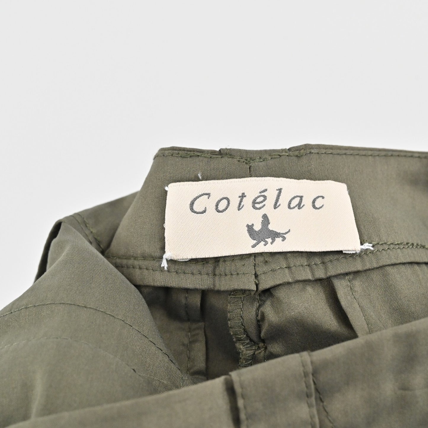COTELAC Pants Womens Size 0 Olive Green Lightweight Casual Cotton Trouser Gorp