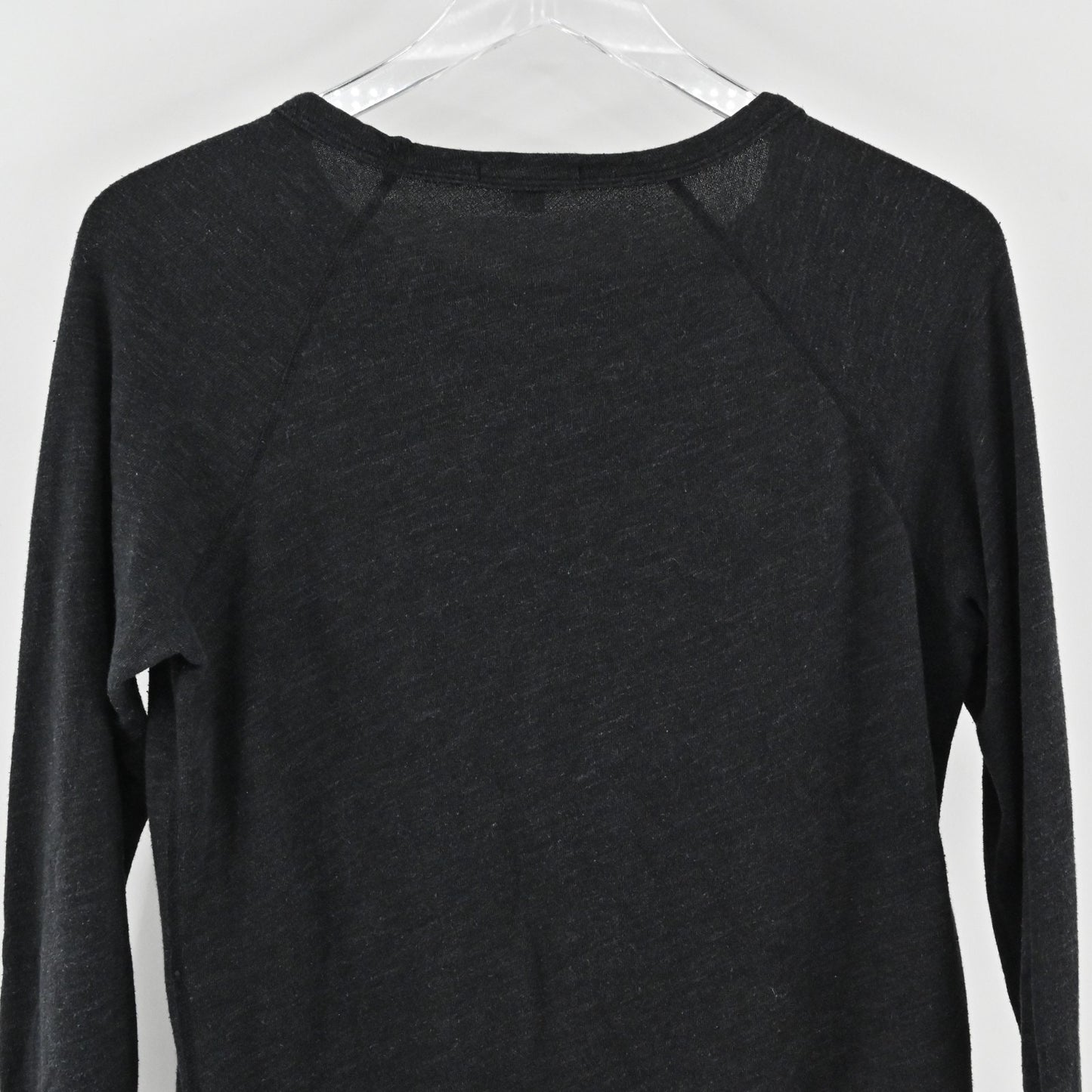 James Perse Womens Vintage Fleece Raglan Sweatshirt Size L Standard Black Casual