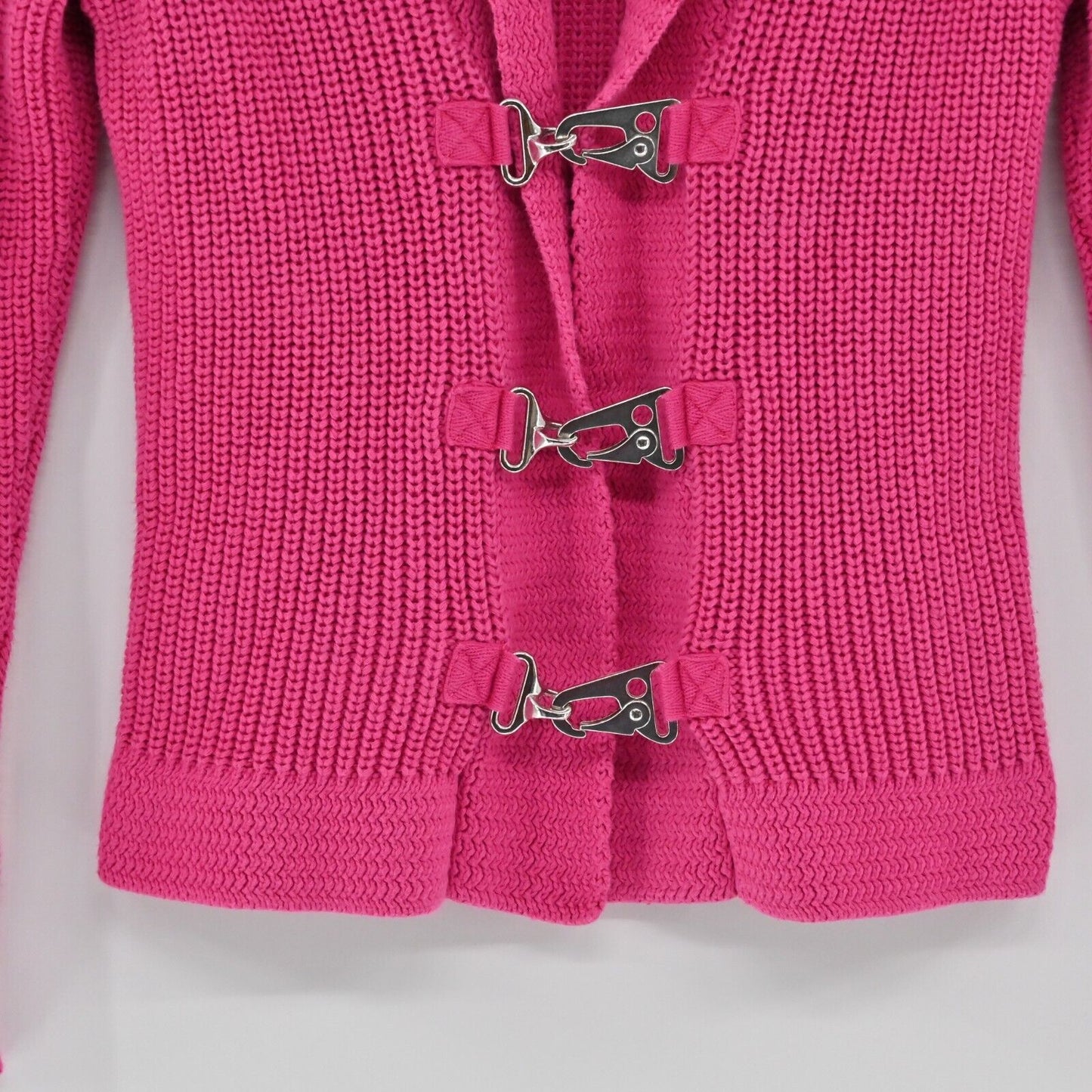 LRL Cardigan Sweater Womens Sz PXS Hot Pink Knit Long Sleeve Cotton Shawl Collar