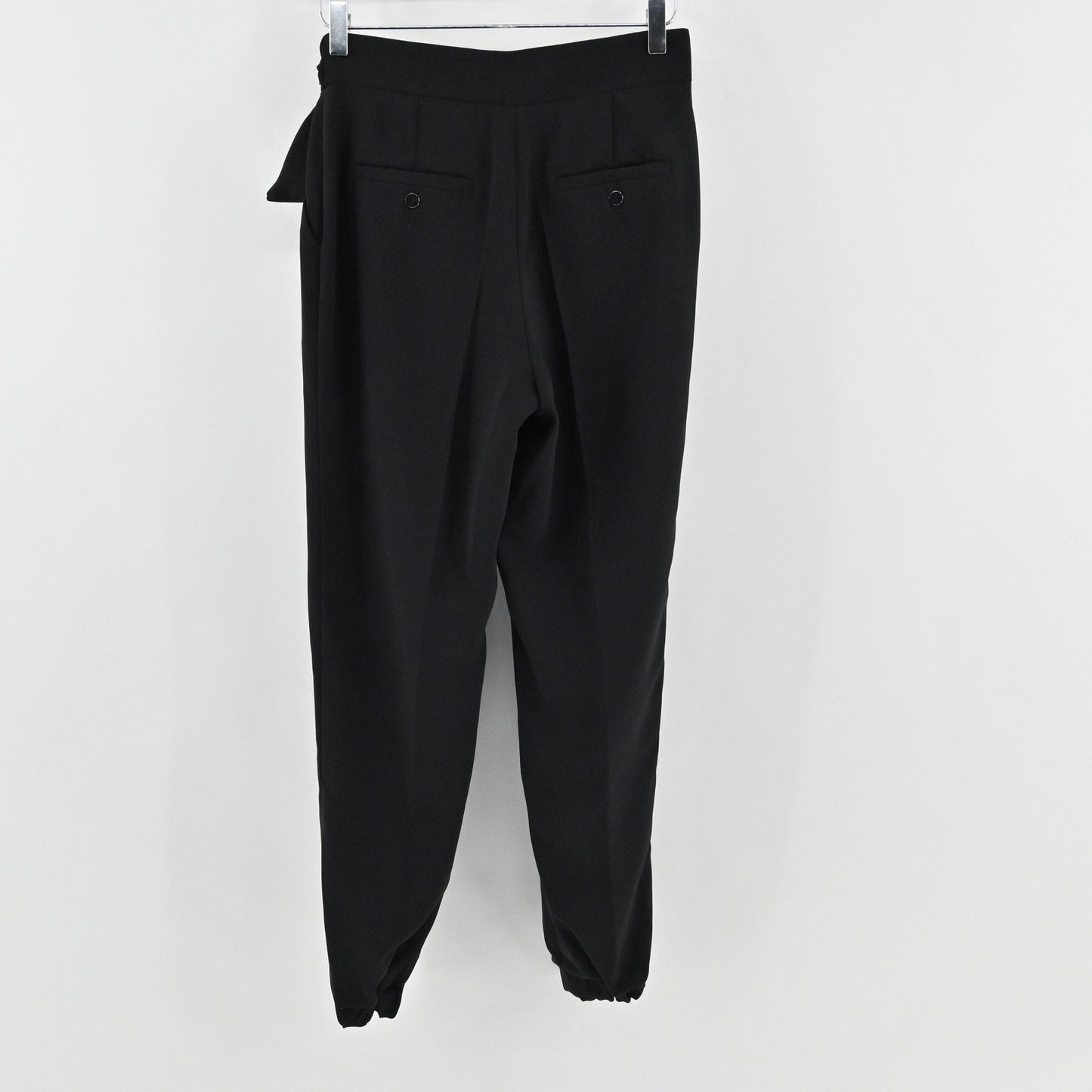 LK Bennett Womens Black Jogger Style Dress Pants Size 8 Tie Waist Quiet Luxury