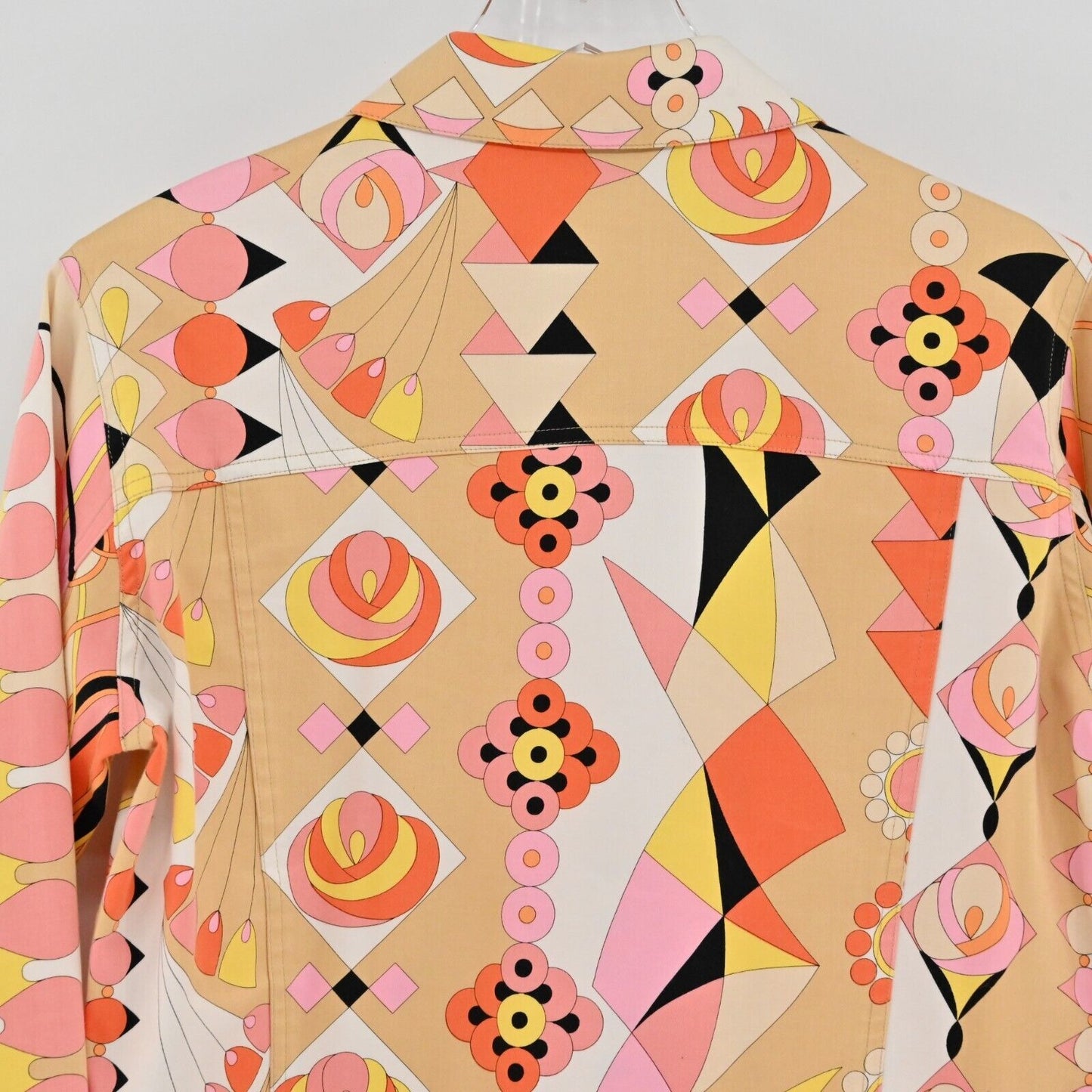 AVERARDO BESSI Jacket Womens Sz 10 Multicolor Abstract Print Button Down Pockets