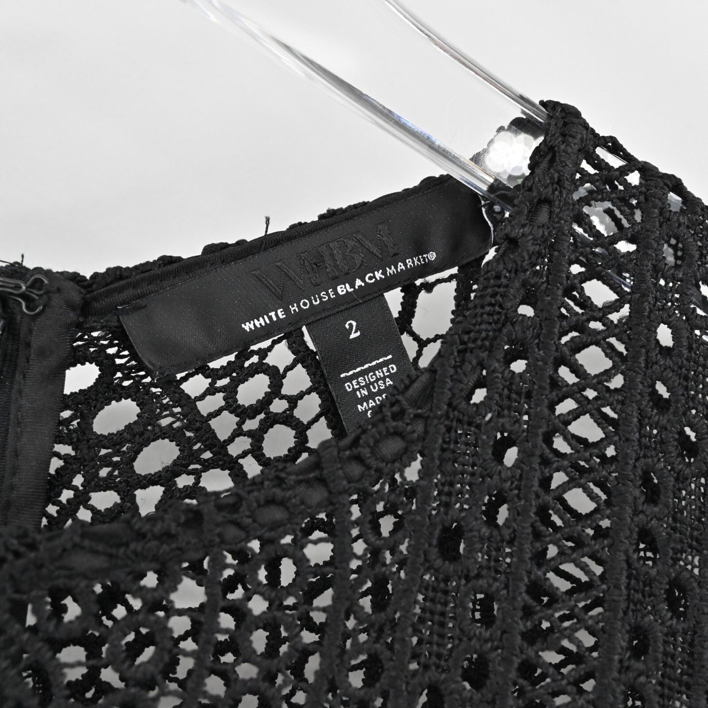WHBM Dress Size 2 Black Embroidered Lace Fit Flare Whimsigoth Victorian Office