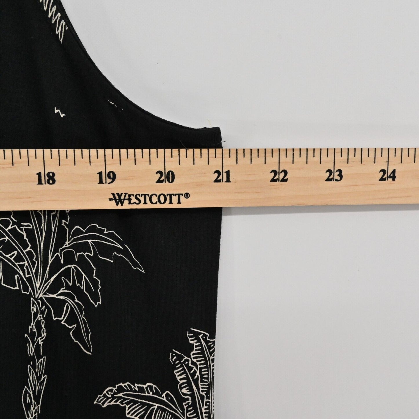 J JILL Dress Sz M Sleeveless Jersey Tropical Palm Black Wearever Collection NEW