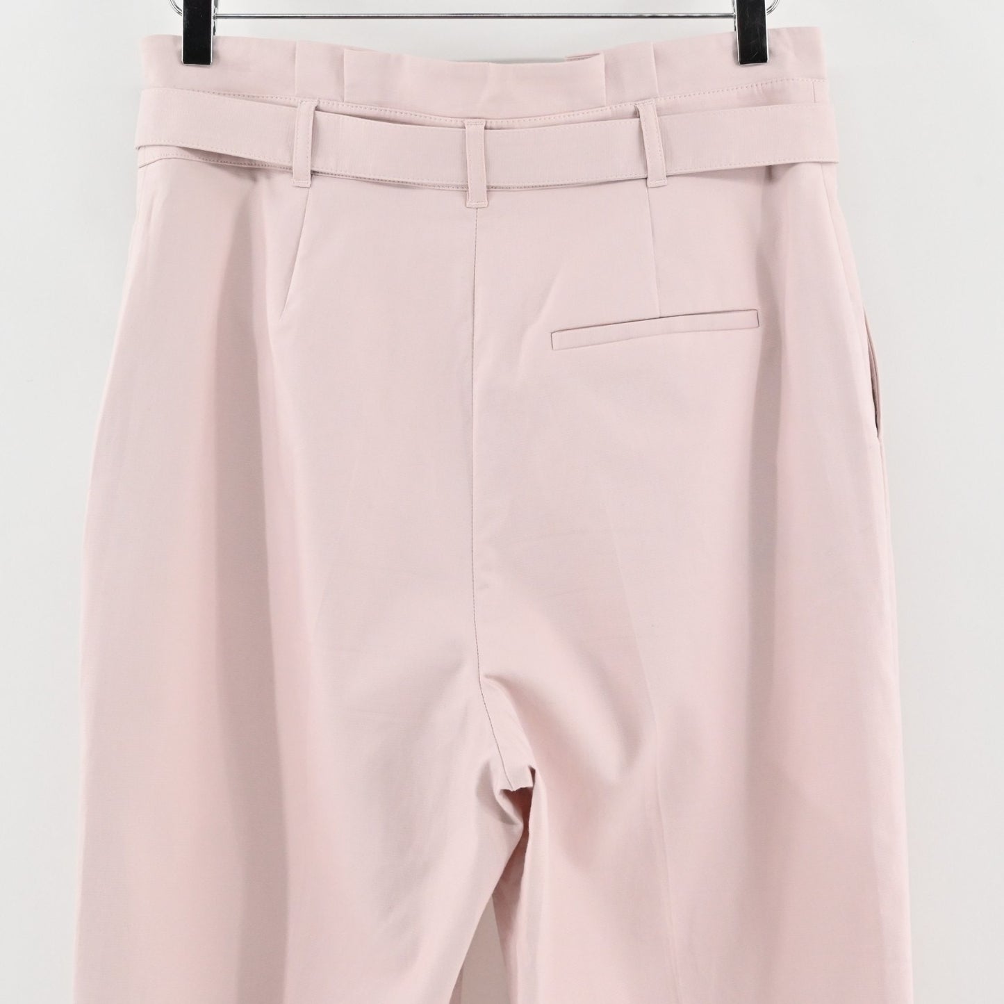 Ted Baker Womens Belted Tapered Pants Size M Light Pink High Rise Pleated Chino
