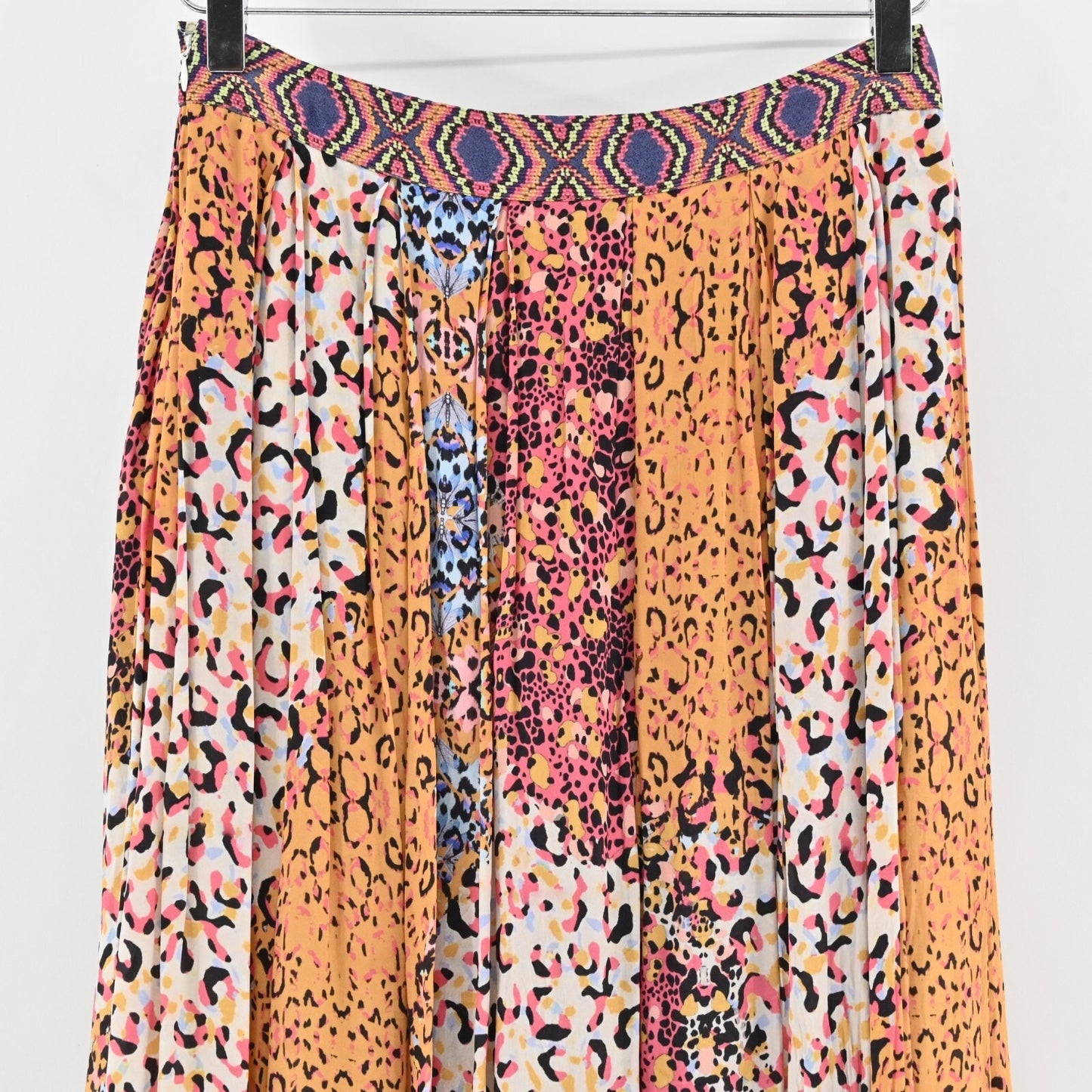 ANTHROPOLOGIE Panthera Maxi Skirt Size 0 Bhanuni by Jyoti Flowy Leopard Boho