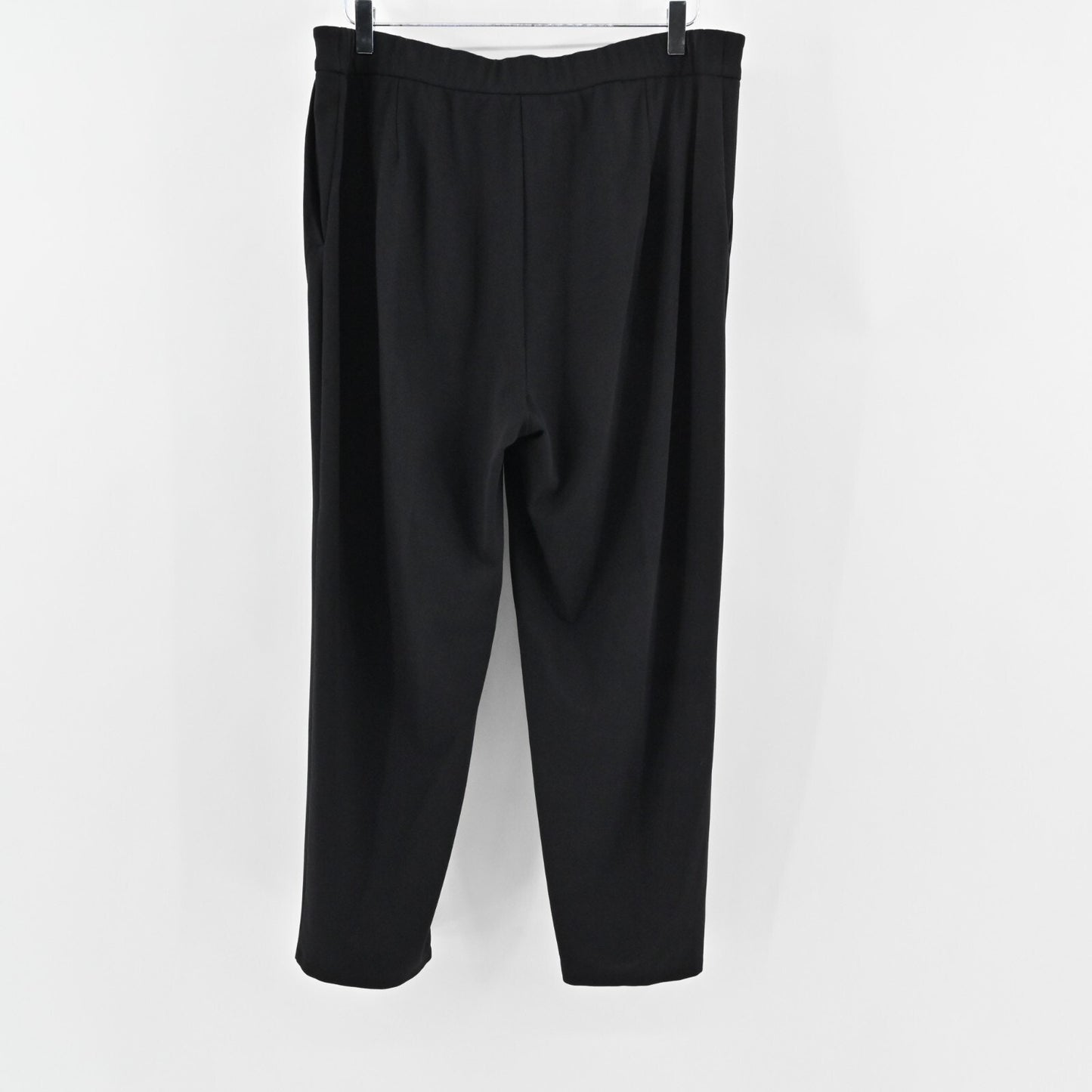 EILEEN FISHER Womens Pants Size L Classic Black Straight Leg Trousers Corpcore