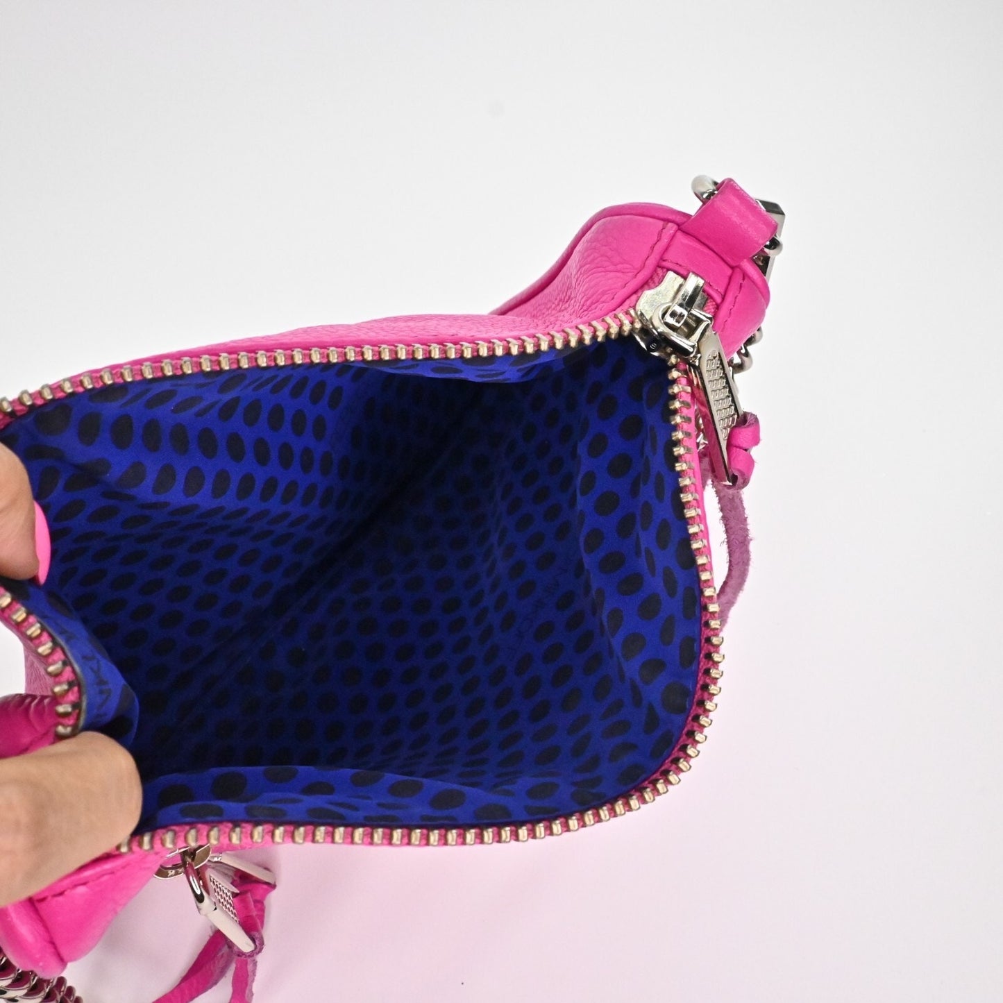 Rebecca Minkoff Mini 5 Zip Rocker Pink Crossbody Bag Leather Silver Maximalist