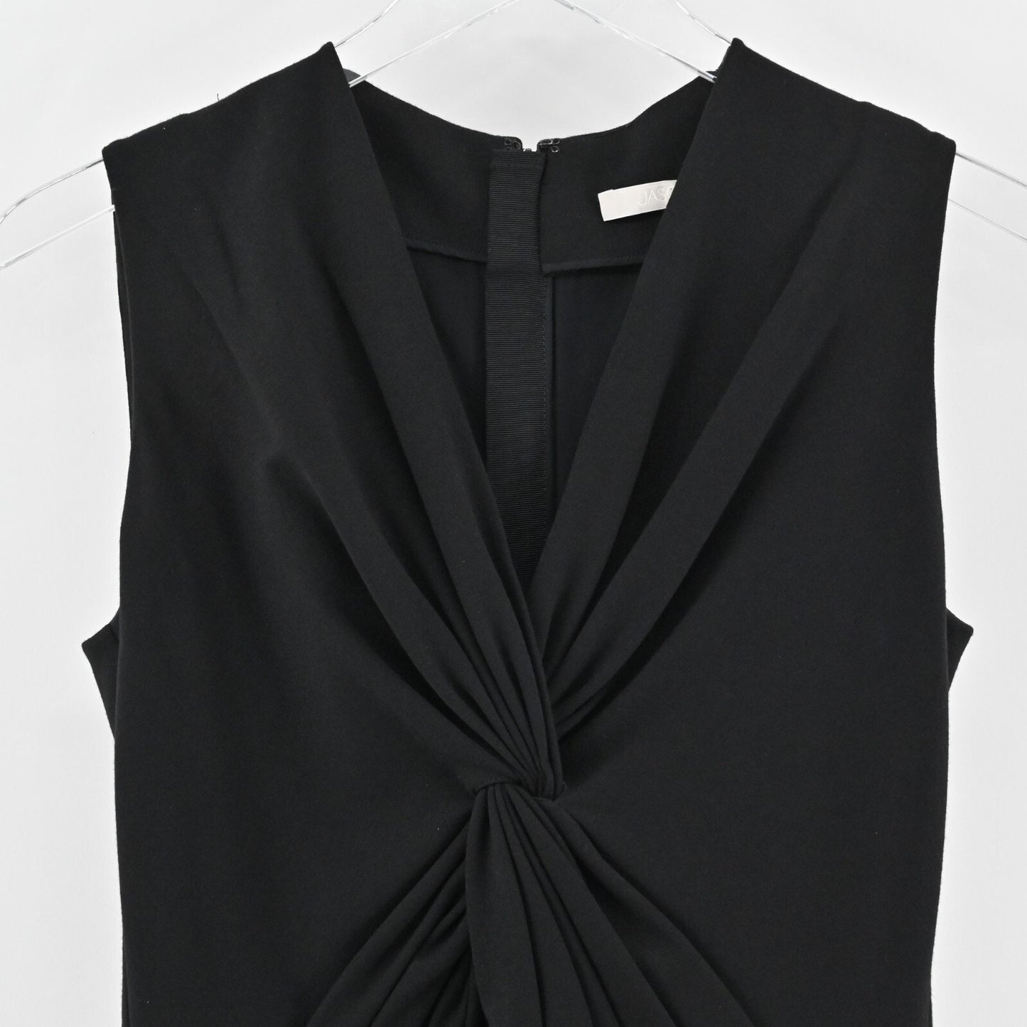JASON WU Top Womens Size 6 Black Sleeveless Twist Front Ponte Peplum Blouse