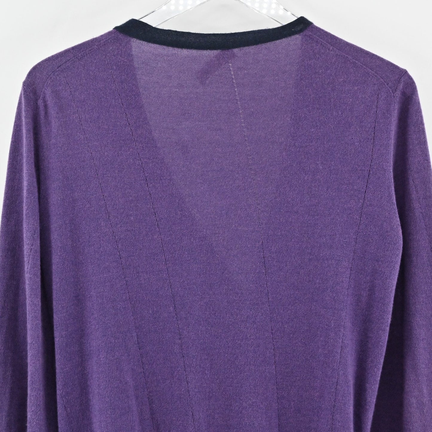 NINA RICCI Sweater Womens Size M Cashmere Blend Purple VNeck Knit Cardigan