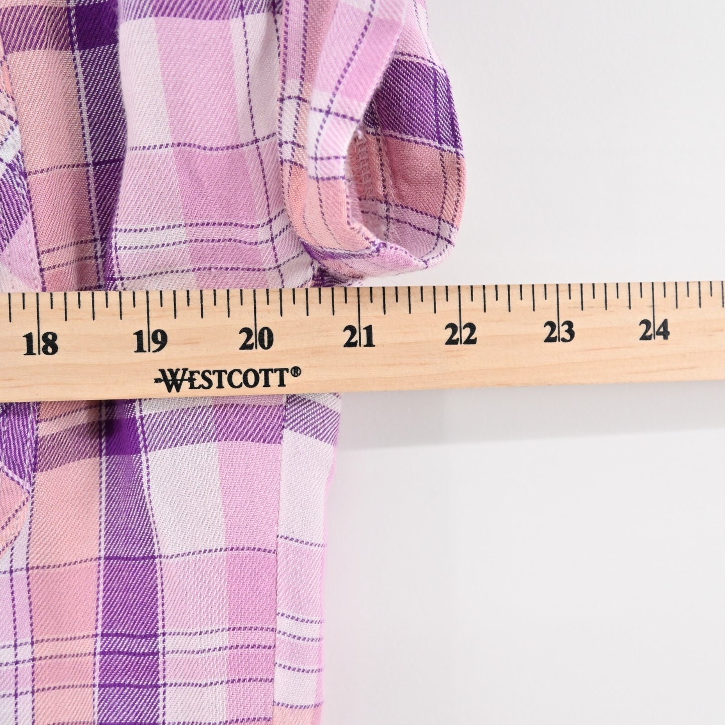 CLOTH STONE Top Womens Sz S Pink Purple Plaid Button Front Short Sleeve Western