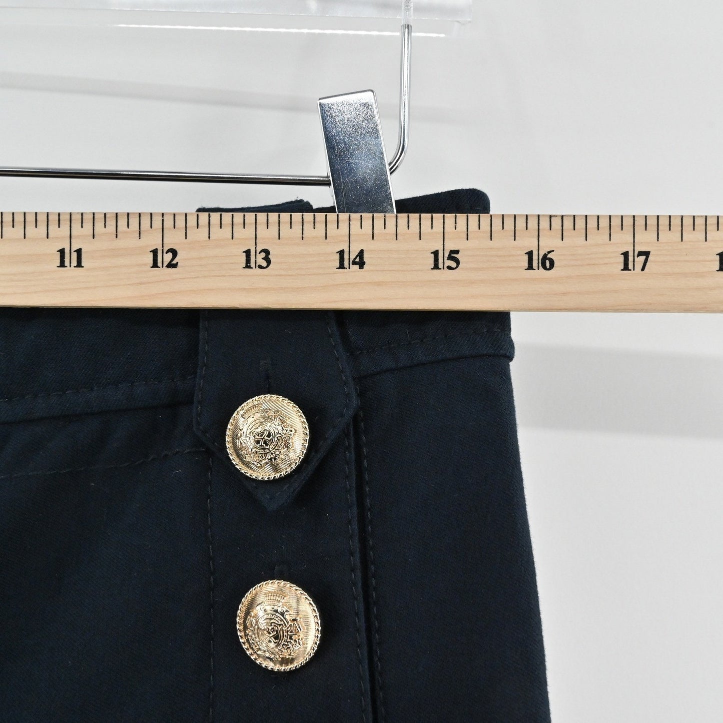 Derek Lam 10 Crosby Womens Robertson Pants Size 8 Sailor Navy Blue Gold Button