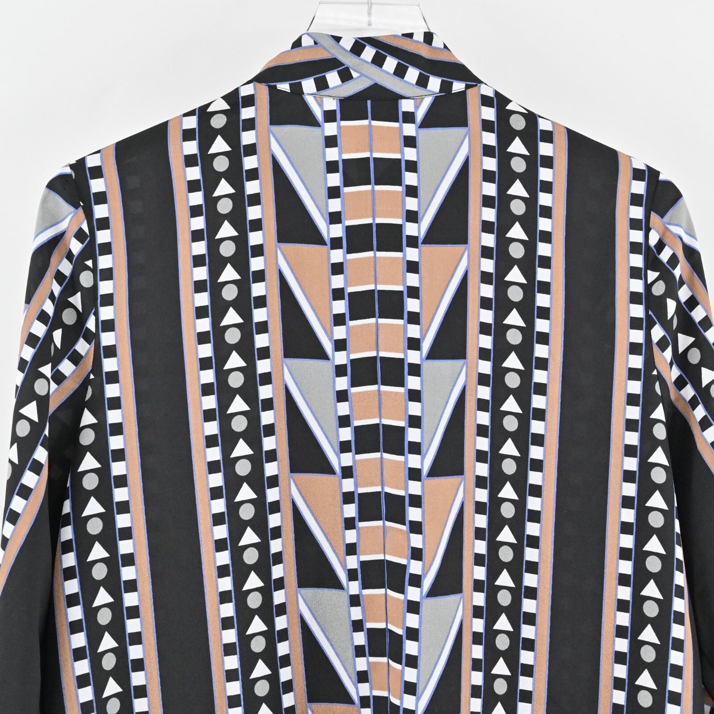 BOB MACKIE Top Womens Size XL Blouse Multicolor Geometric Print Wearable Art