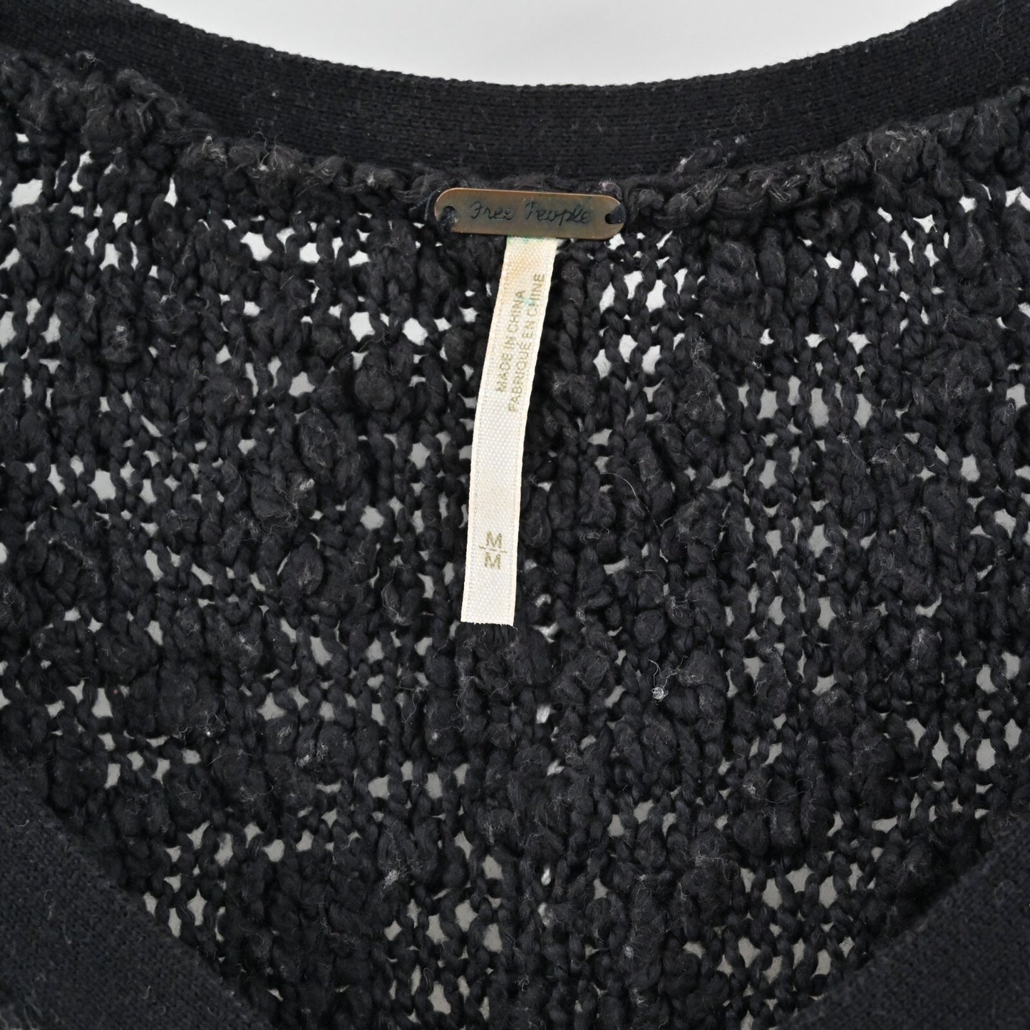 FREE PEOPLE Sweater Womens Size M Songbird Knit VNeck Rugby Stripe Oversized