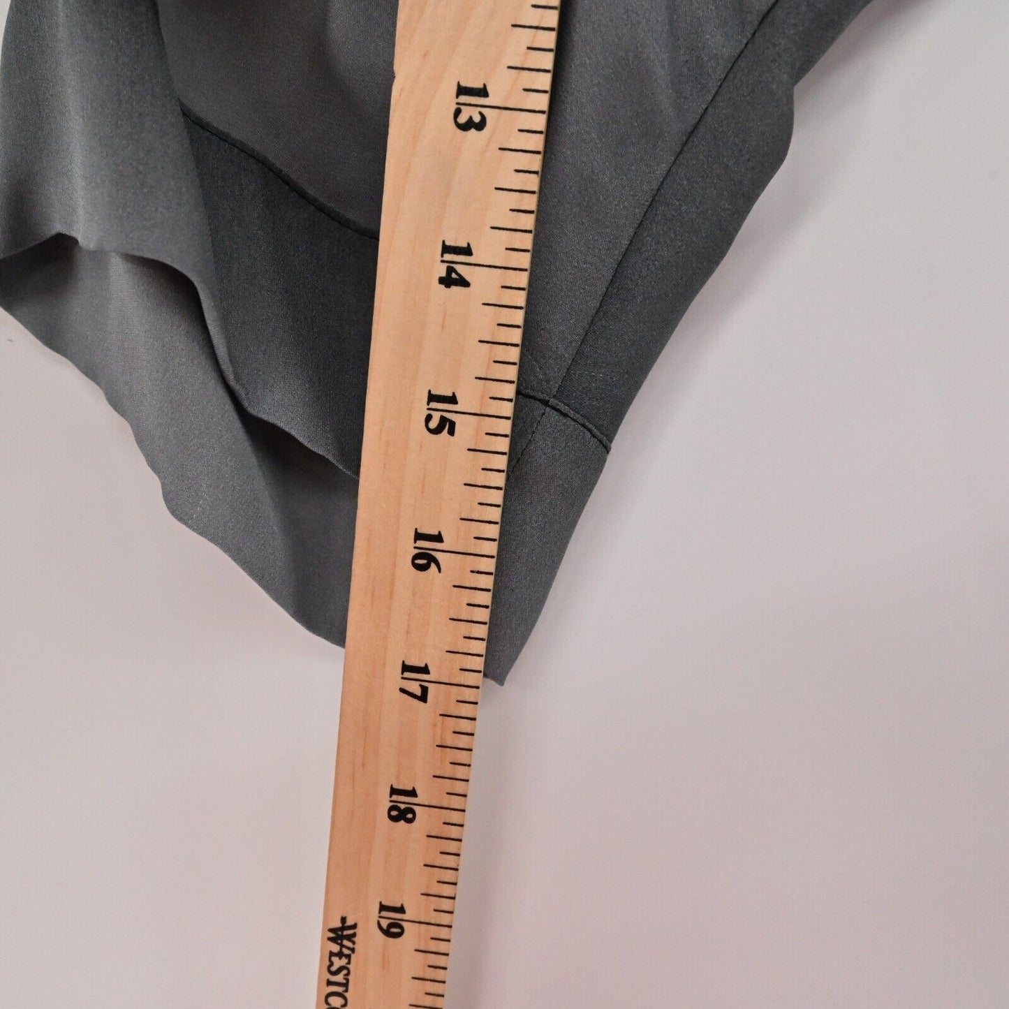 GO SILK Top Womens Size XS Button Front Embroidered Detail Ombre VNeck Blouse