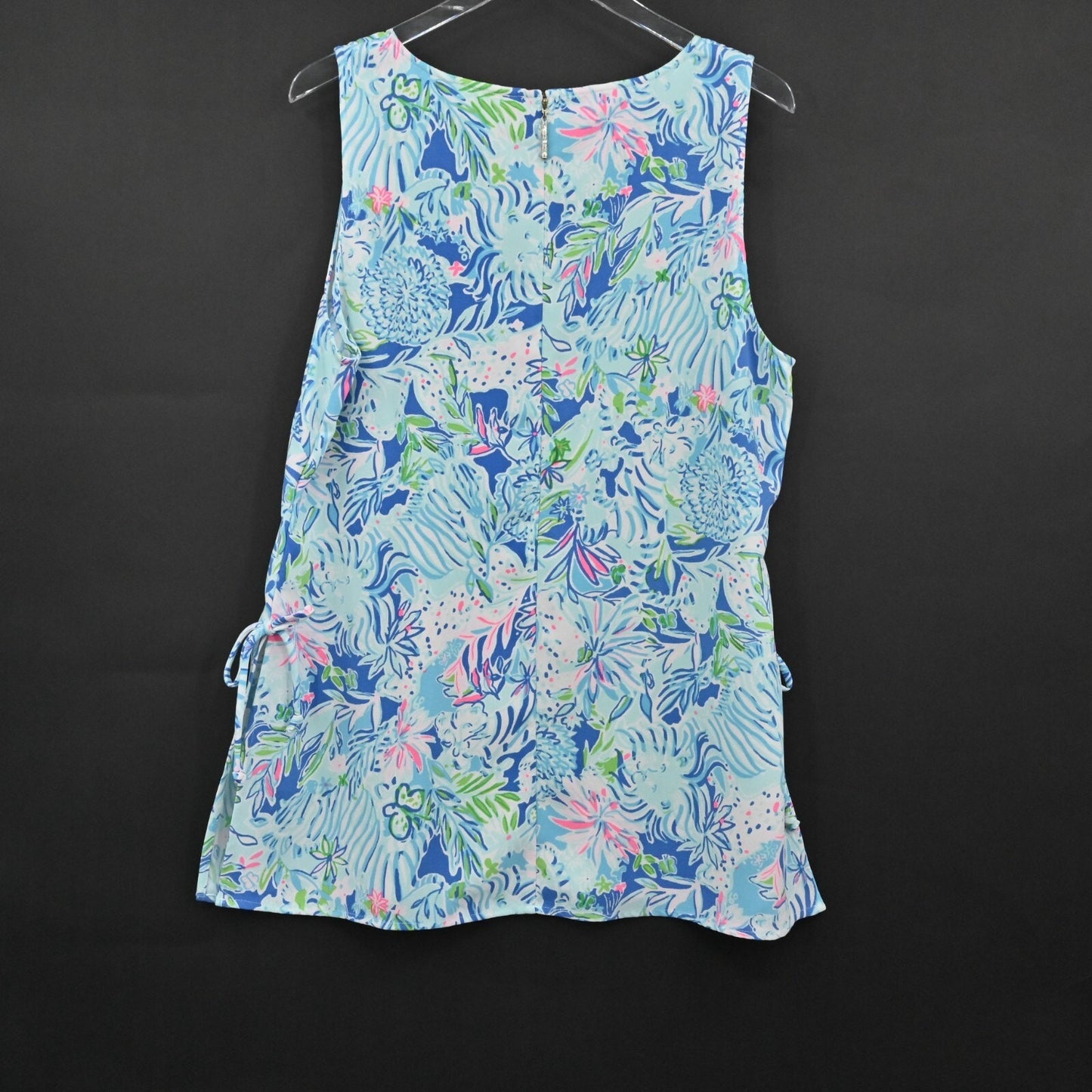 LILLY PULITZER Top Womens Size XL Donna Shift Tunic Coastal Blue Lion Around NEW