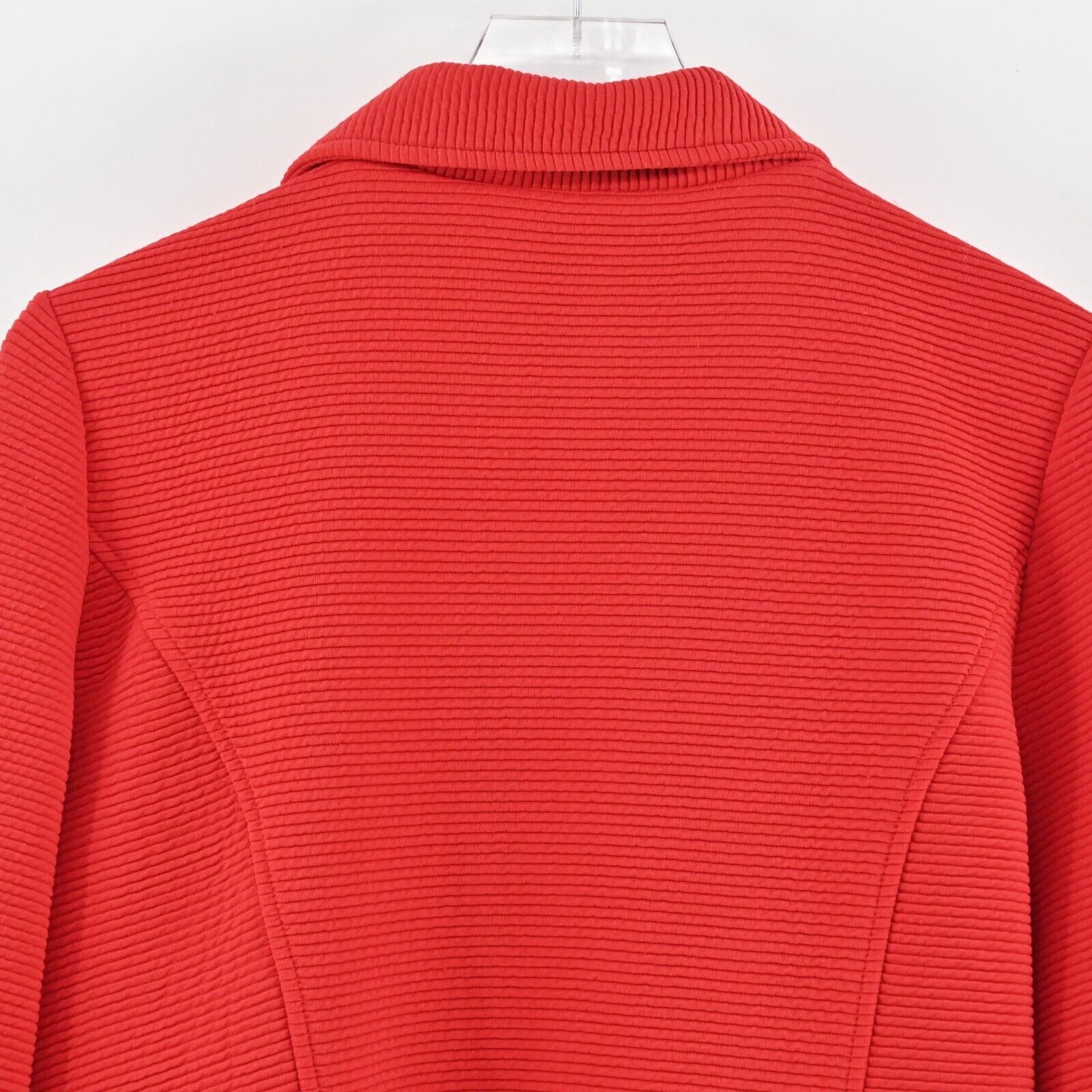 DAMEE INC Jacket Size M Red Ribbed Overcoat Black Button Front Retro Twee Mod