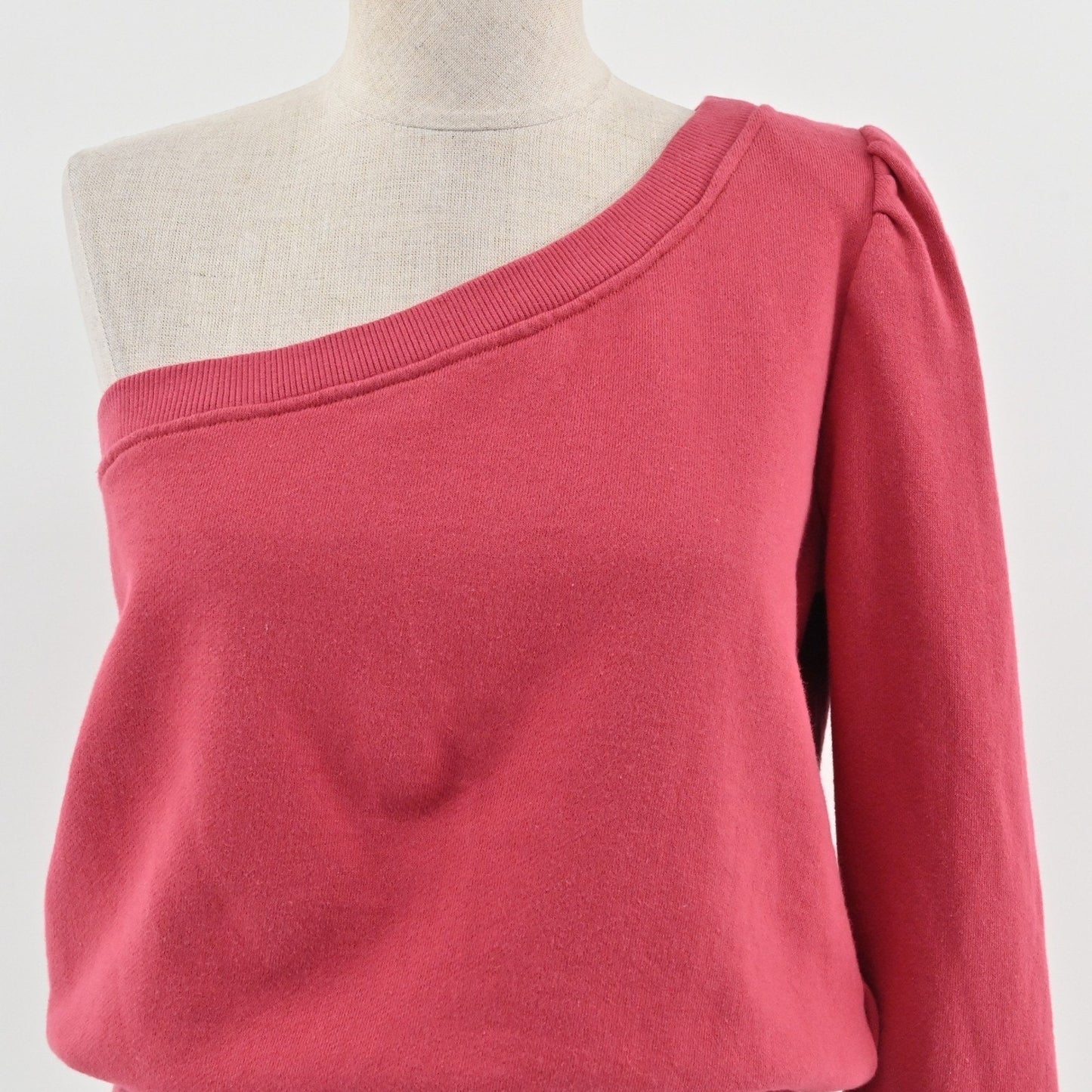 ALC Womens Crane One Shoulder Sweatshirt Size L Red Asymmetric Casual Pullover