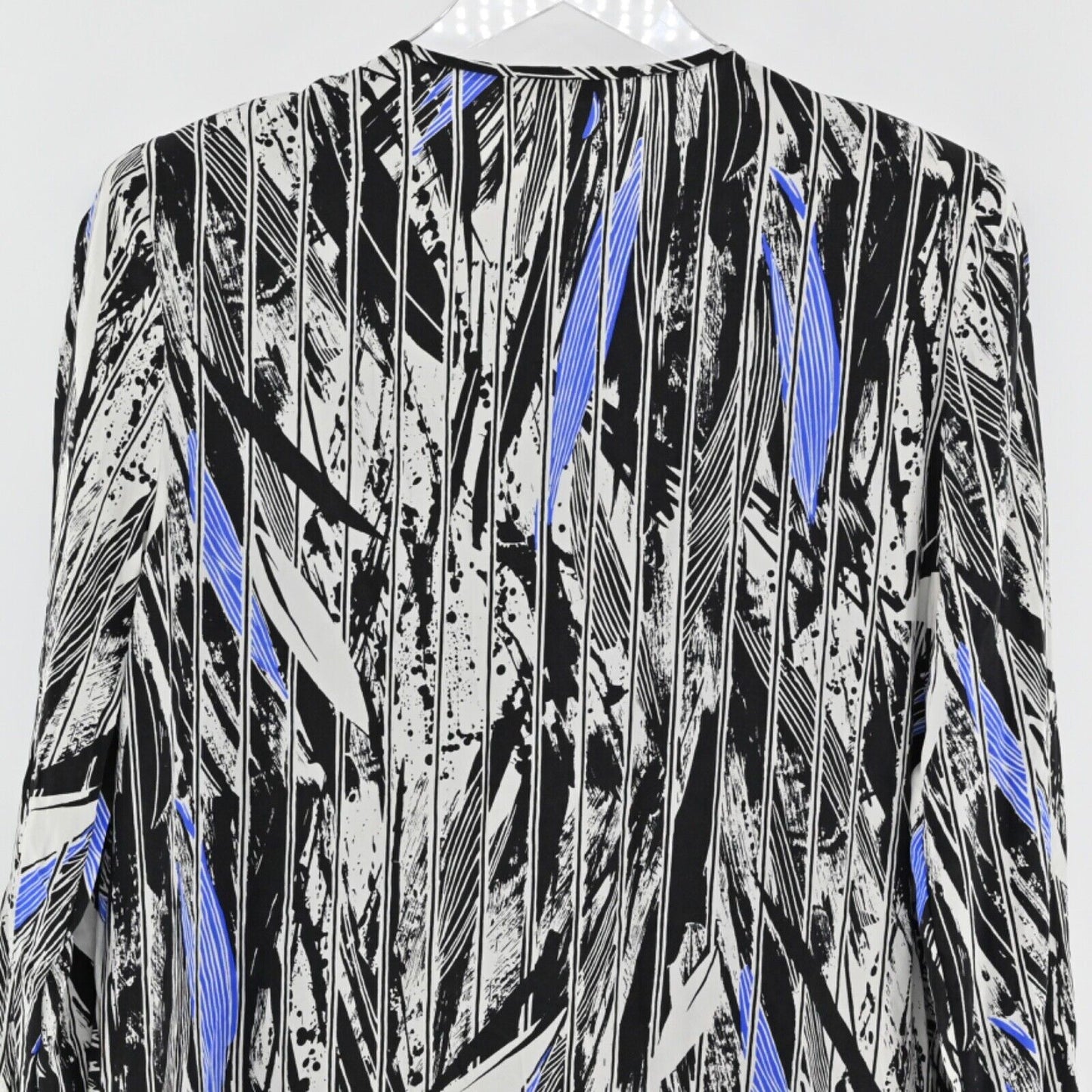 Vtg ARGENTI Top Womens Size 12 Long Sleeve Blouse Geometric 100% Silk Career 90s