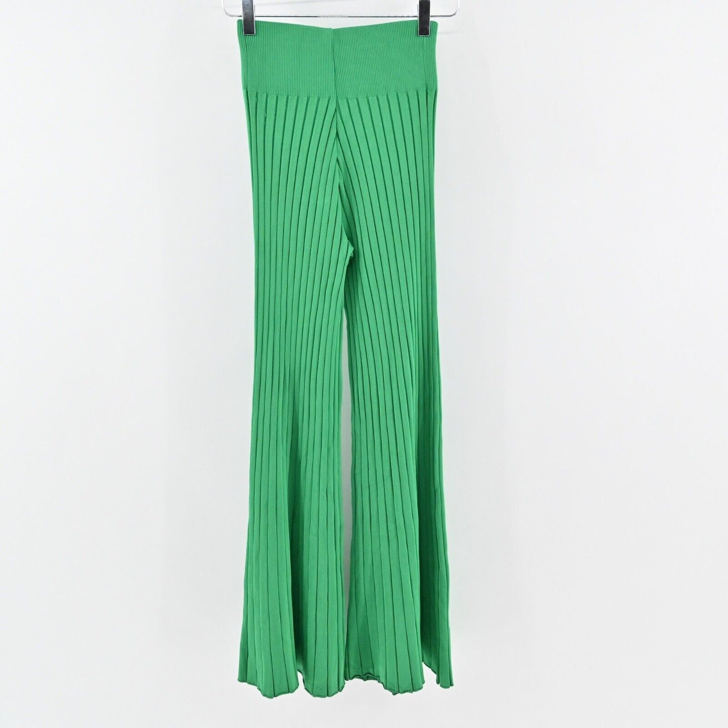 ALC Pants Womens Size XS Kelly Green Astrid Ribbed Flare Bell Bottom High Rise