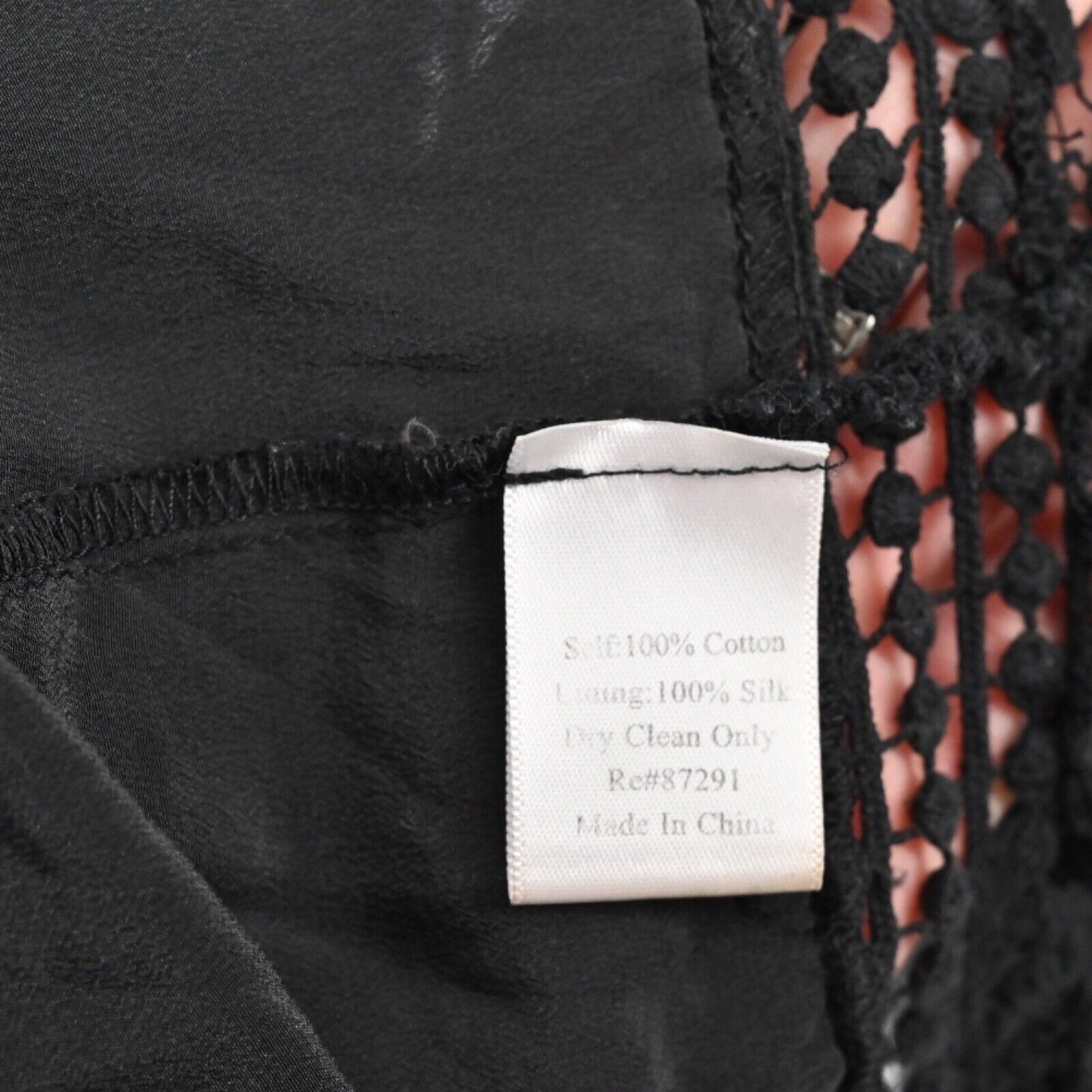 JOHNNY WAS Top Womens Size S Silk Crochet Black Tulip Back 4 LOVE AND LIBERTY