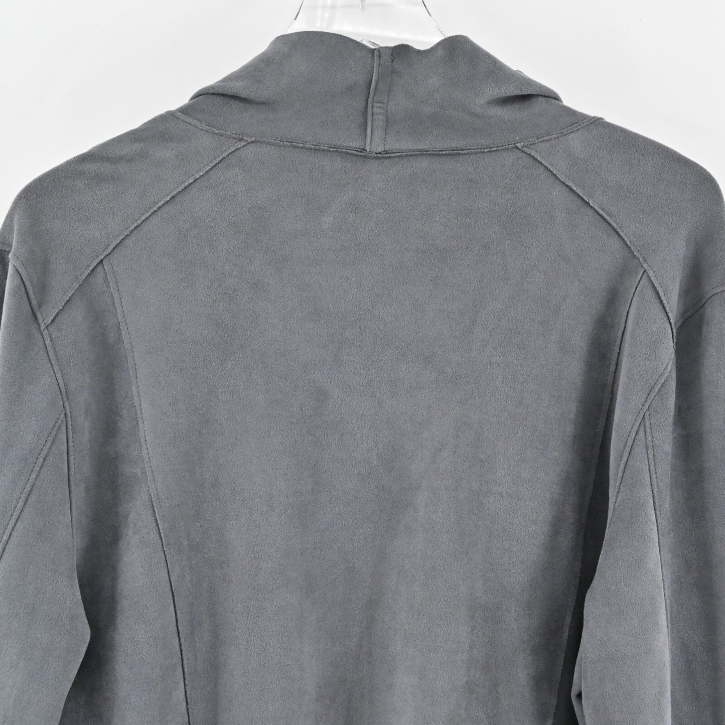 BLANKNYC Jacket Womens Size XXL Faux Suede Silver Screen Gray Moto Full Zip