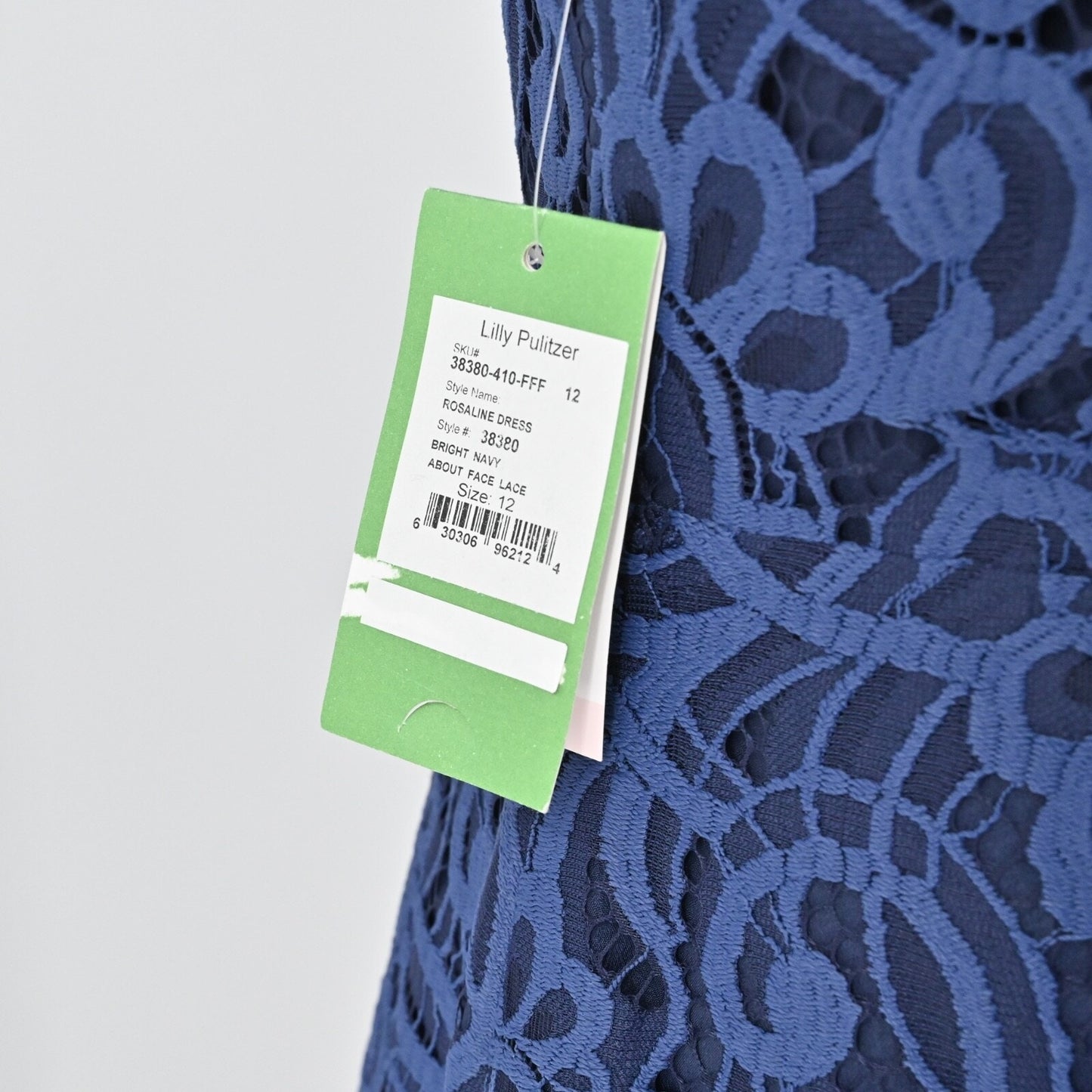 LILLY PULITZER Rosaline About Face Lace Dress Size 12 Blue Cap Sleeve V Neck NEW