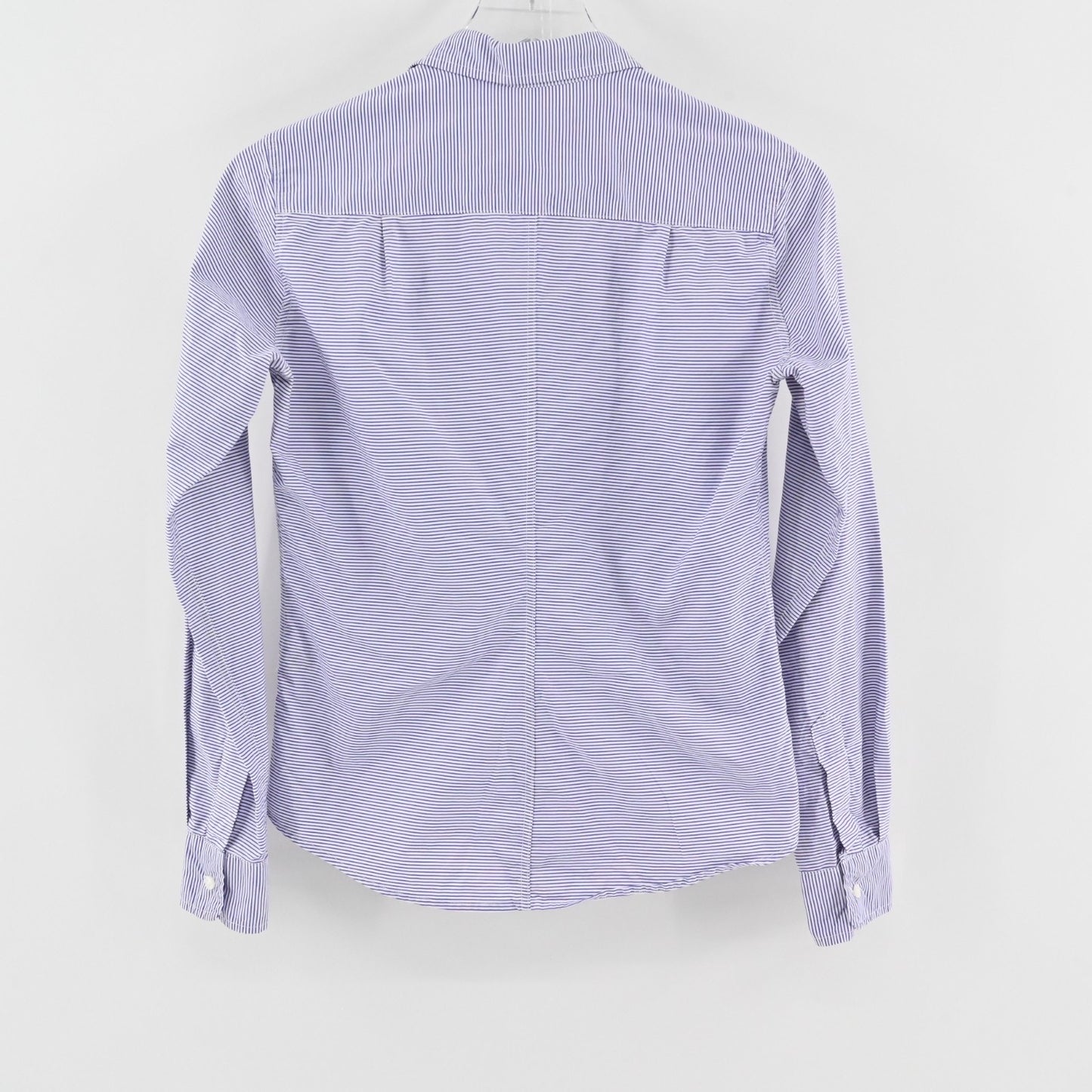 Frank Eileen Womens Barry Button Front Top Size XS Purple White Stripe Blouse