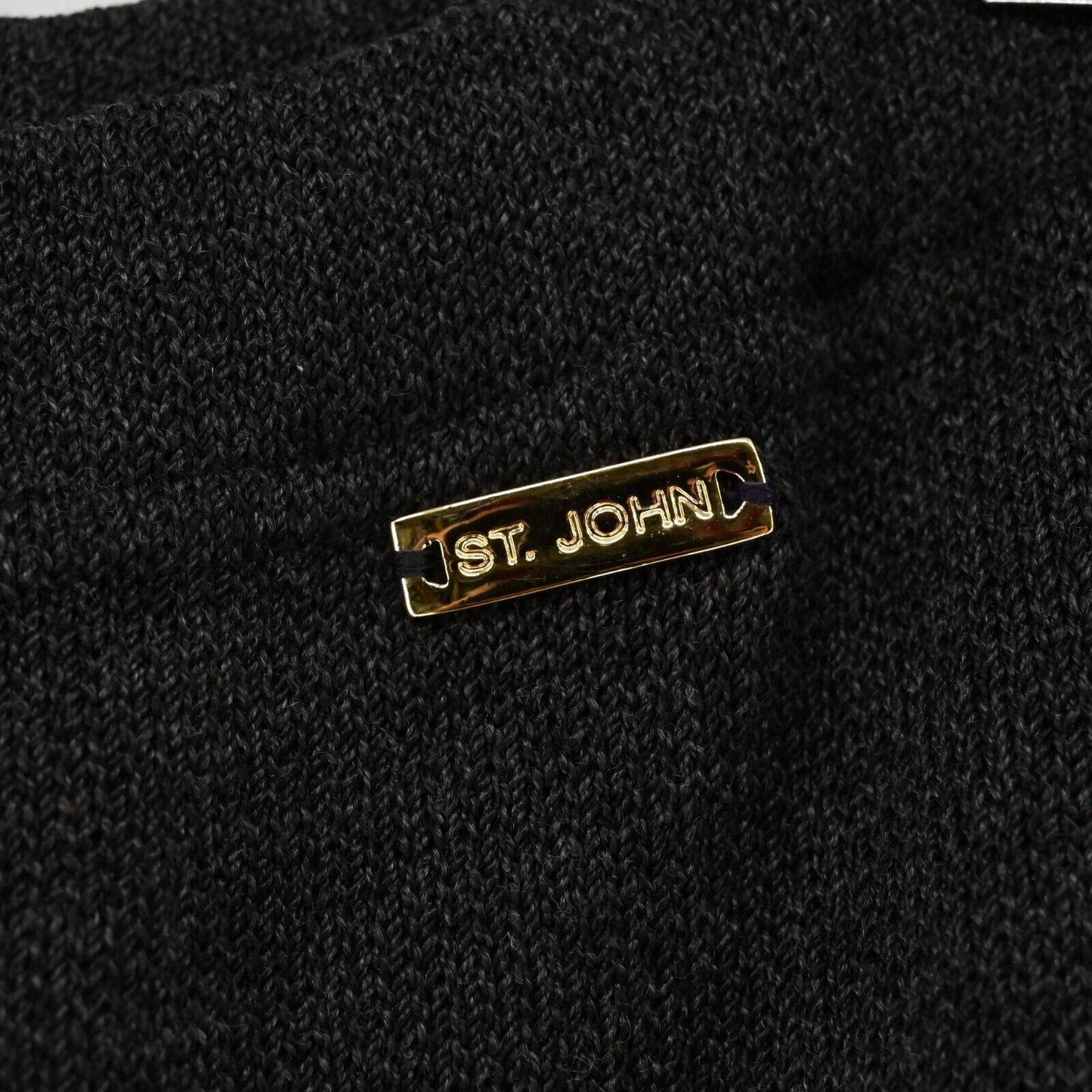 ST JOHN Pants Womens Sz M Sport Slate Grey Solid Santana Knit Pull On High Rise