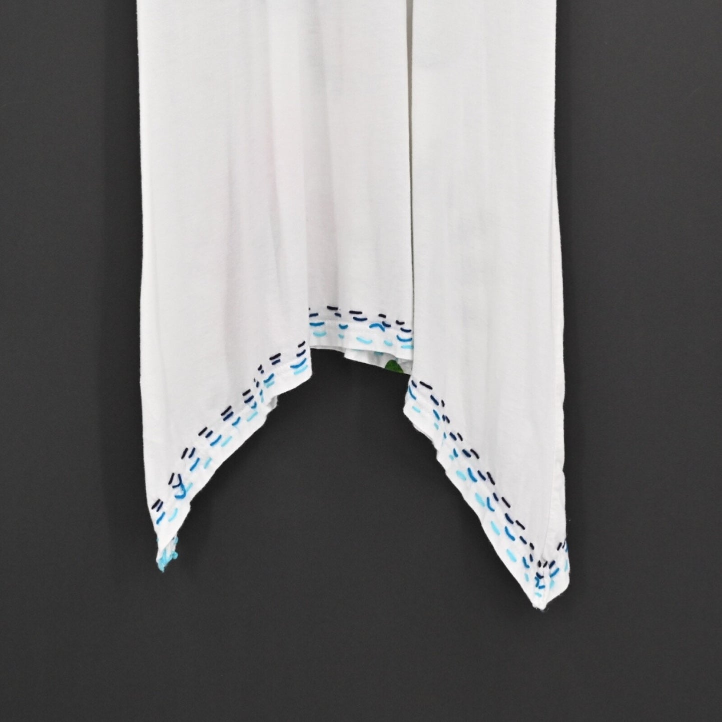 Vtg DESIGUAL Womens Sequin Embroidered Dress Size M White Tunic Mini Floral Y2k